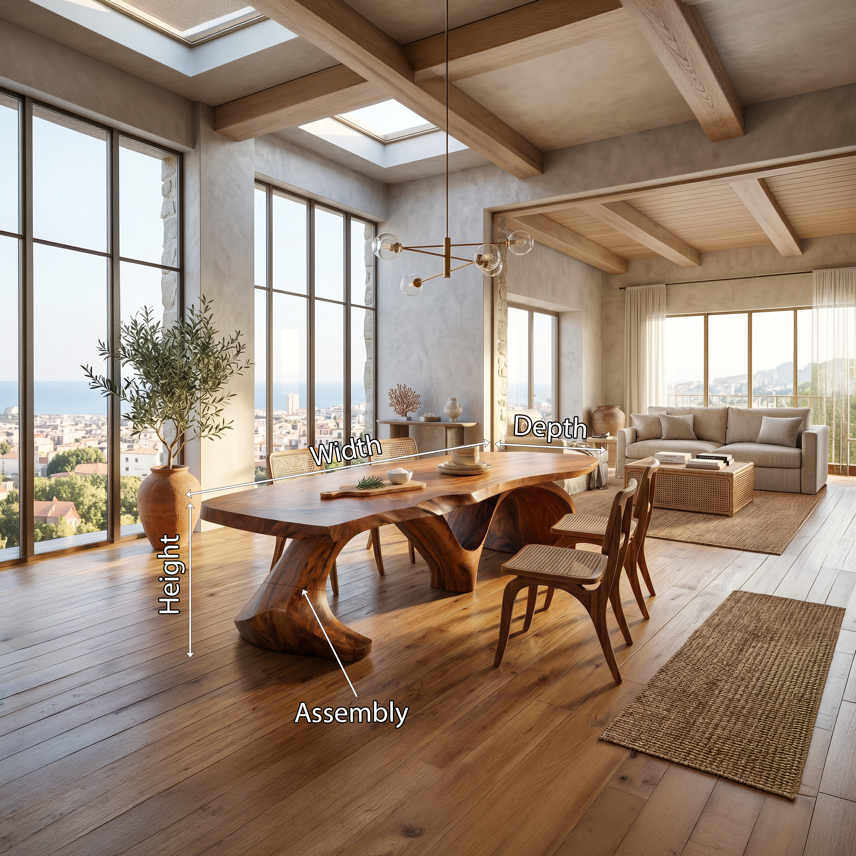 Modern Slab Dining Table For Formal Dining Room SILDTTNDN016