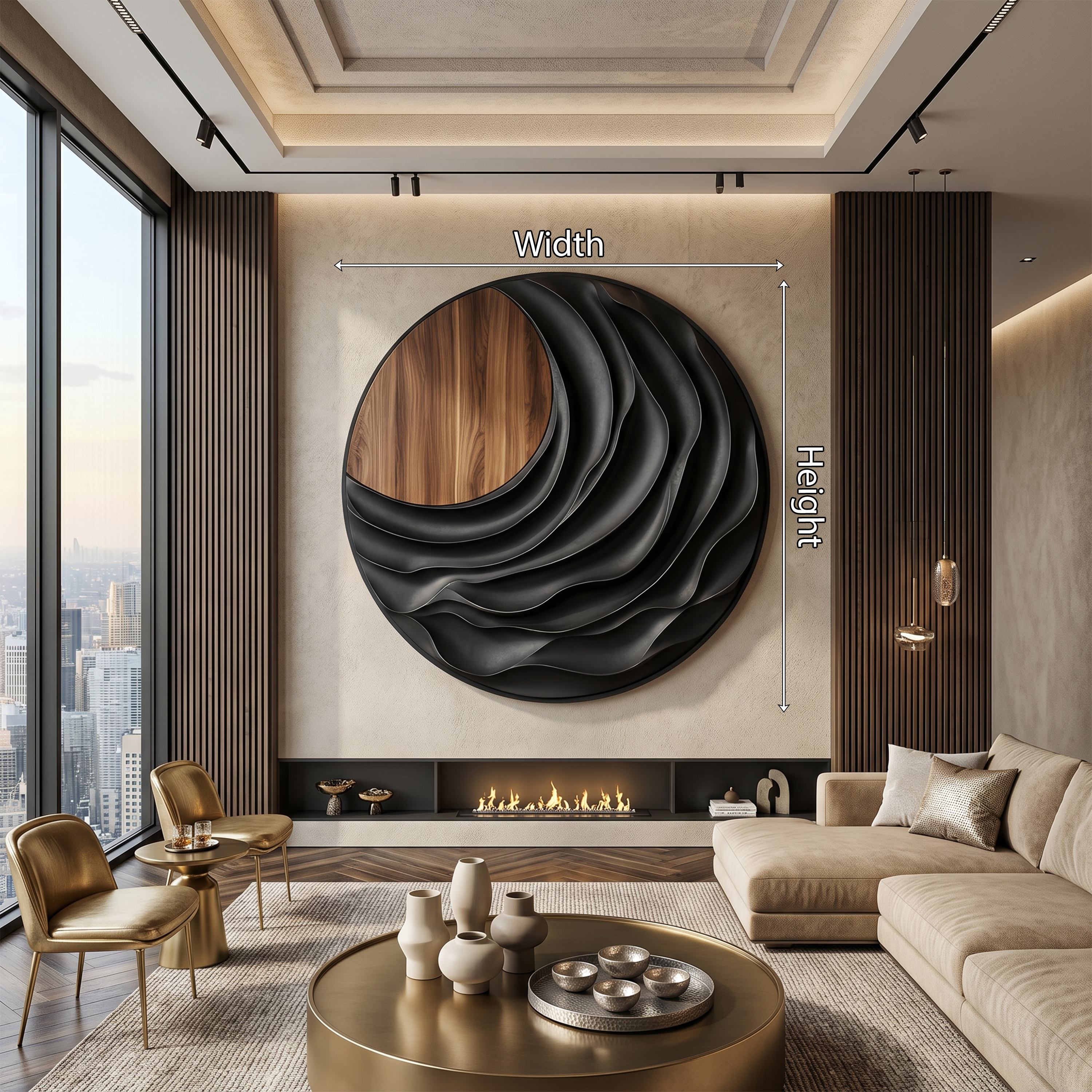 Modern Sculptural Wall Art For Mountain Retreat Interior SILDTTNWA119