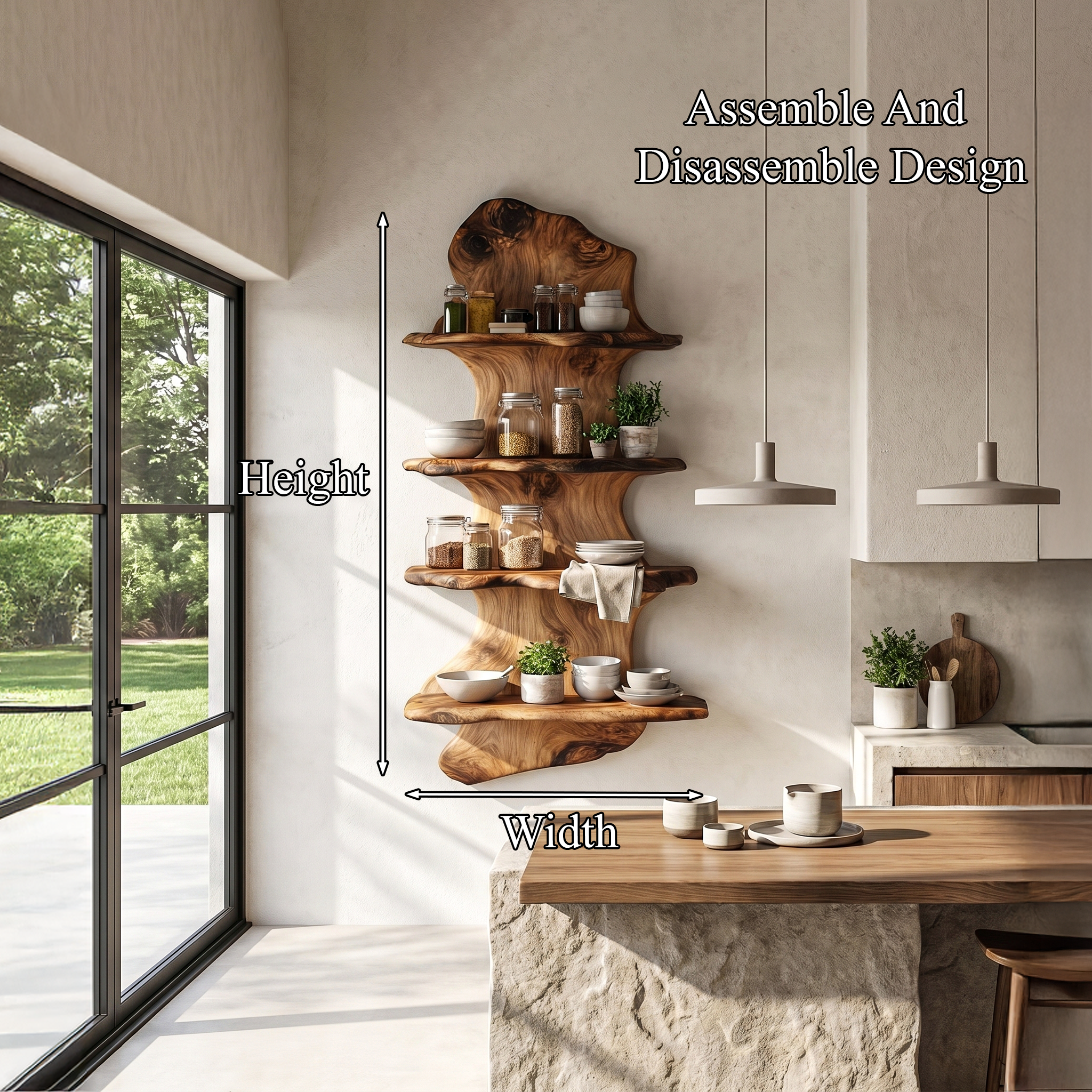 Handcrafted Floating Shelf Sculptural Tree Design For Home Decor SINLHAFL552