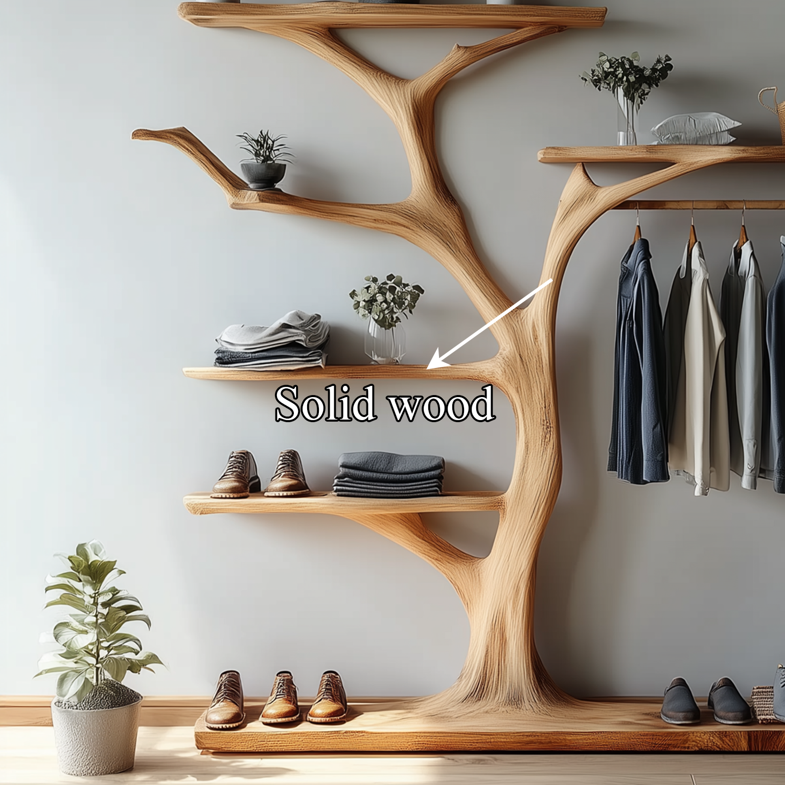 Rustic Tree Coat Rack Bedroom SINLSATB234