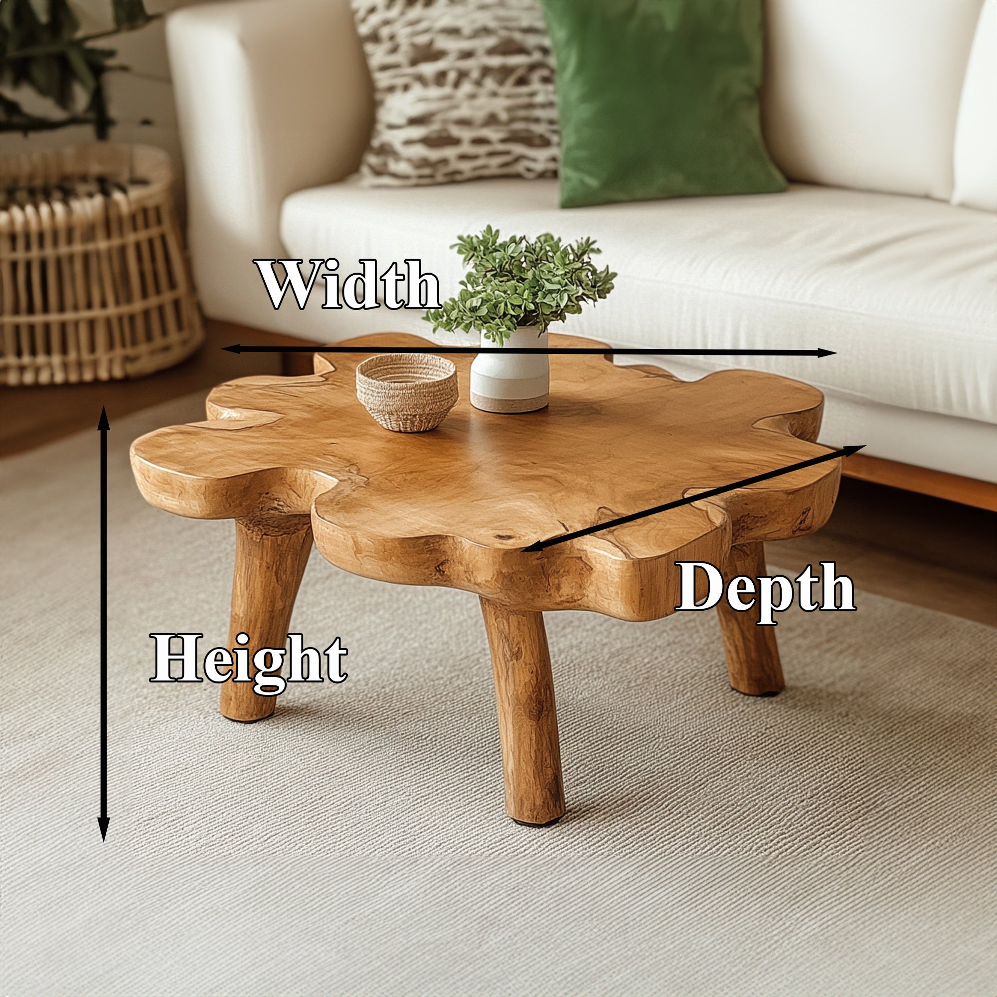 Handcrafted Modern Coffee Table With Natural Oak Finish SILDTCF008