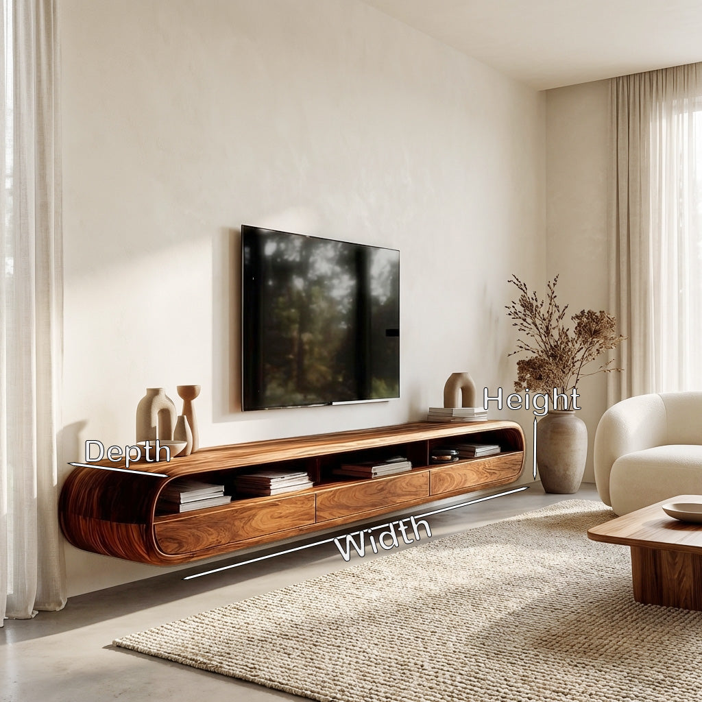 Modern Natural Wood Wall Mounted TV Cabinet For Living Room RTTHHNTVC092