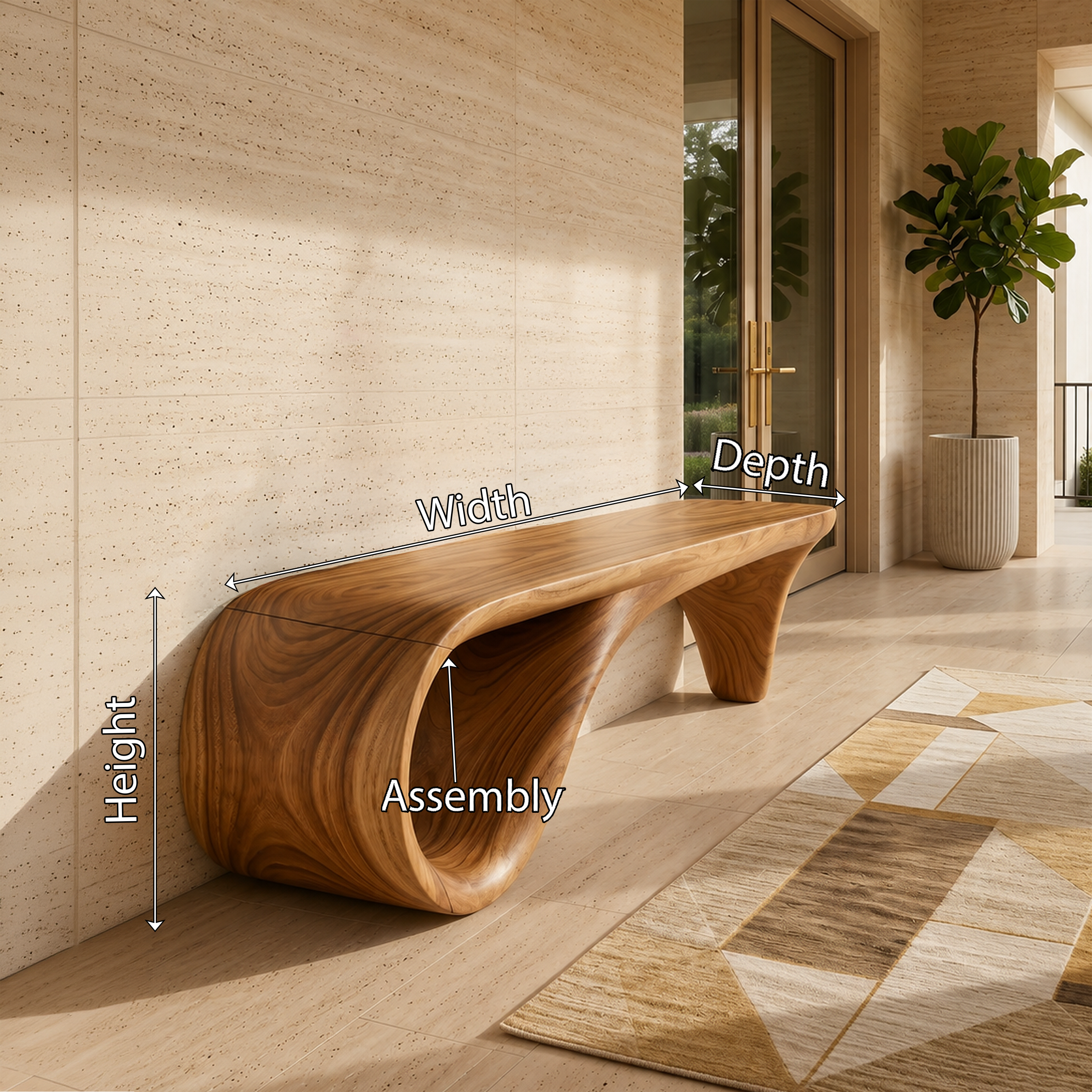 Live Edge Wooden Bench Rustic Interior SILDTTRBEN061