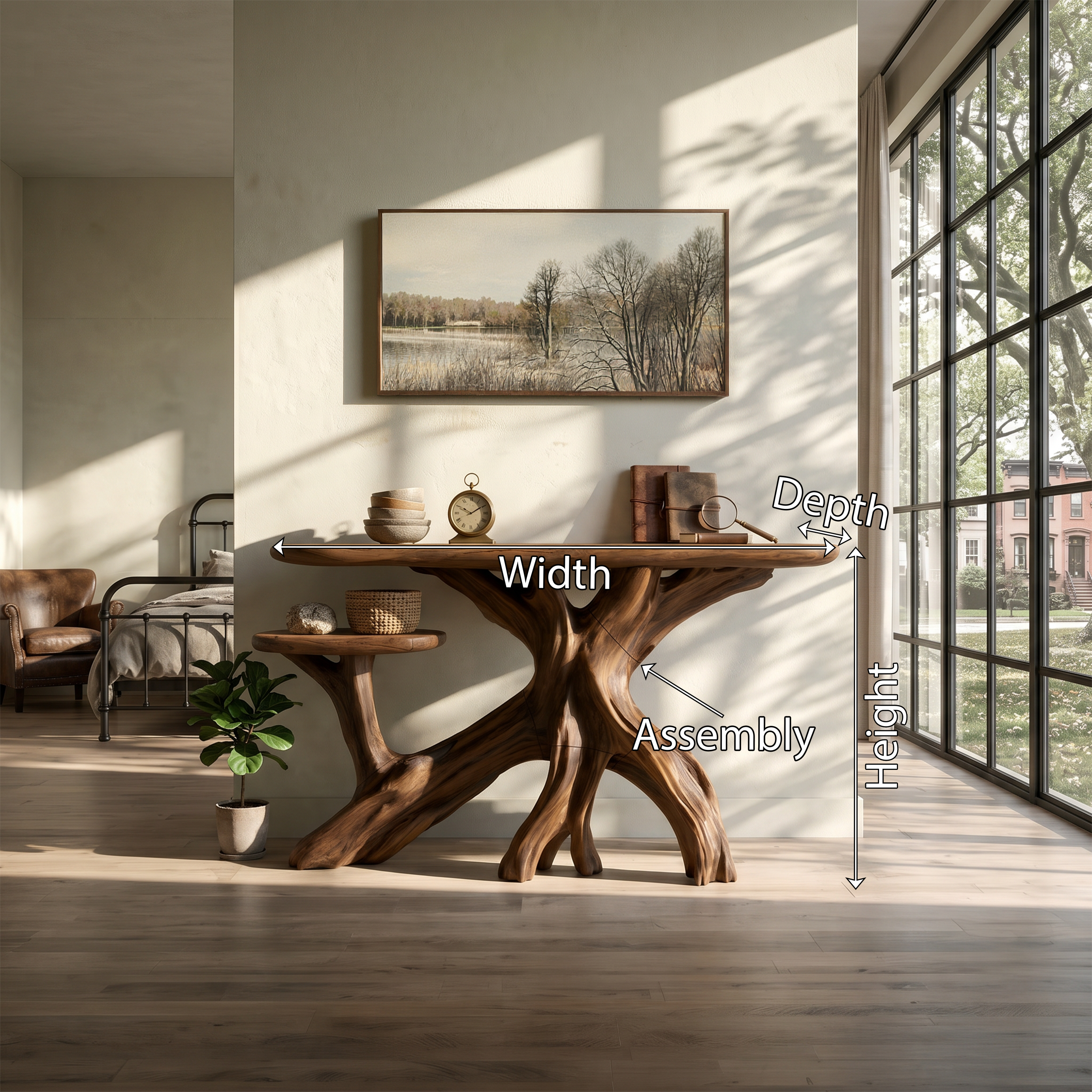 Japandi Zen Wood Console Table For Bedroom Interior SILDTTRCS069