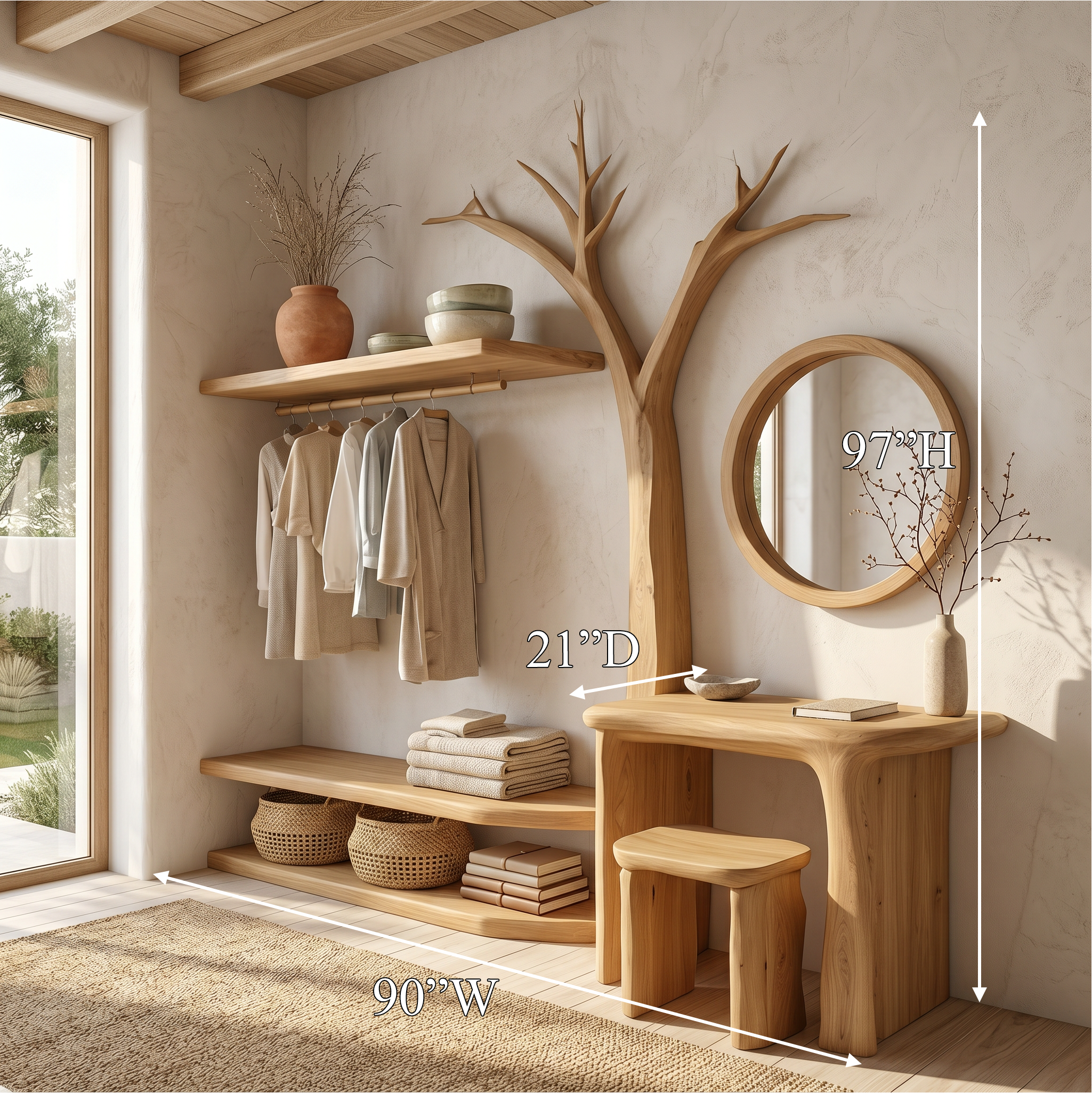 Organic Tree Coat Rack Dressing Table Bedroom And Dressing Room SINLSATCR113