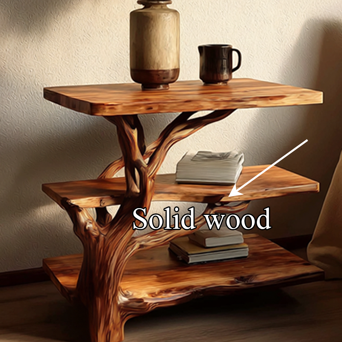 Rustic Tree Bedside Table Bedroom SINLSABT073