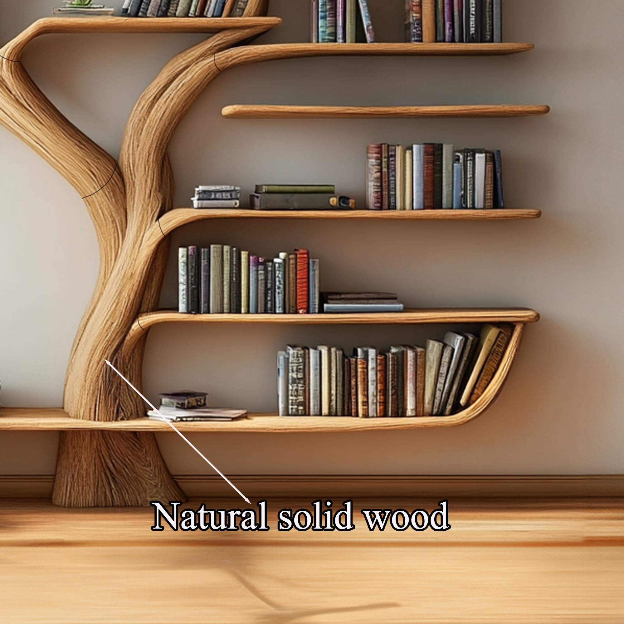 Wall Shelf Wood Bookcase Branch Tree Shelf Decor Home SINLTB123