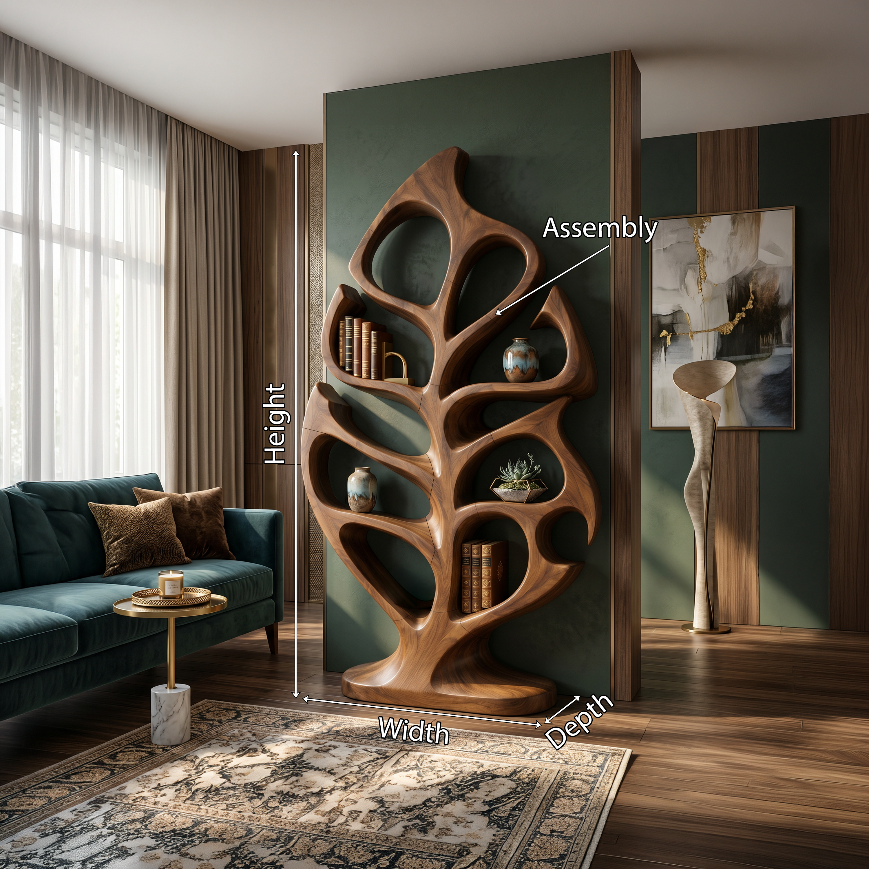 Organic Storage Bookshelf For Comfortable Reading Space SILDTTNBS046