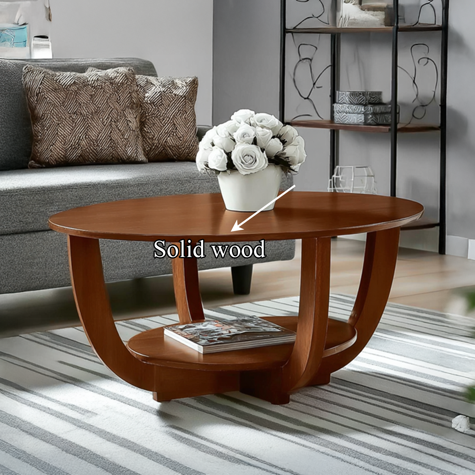 Midcentury Modern Round Coffee Table Living Room SINLSACF036