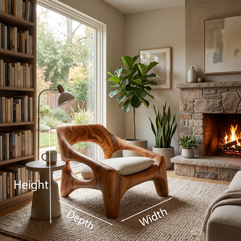 Contemporary Sculptural Wooden Chair For Outdoor Porch RTTHTTACC023