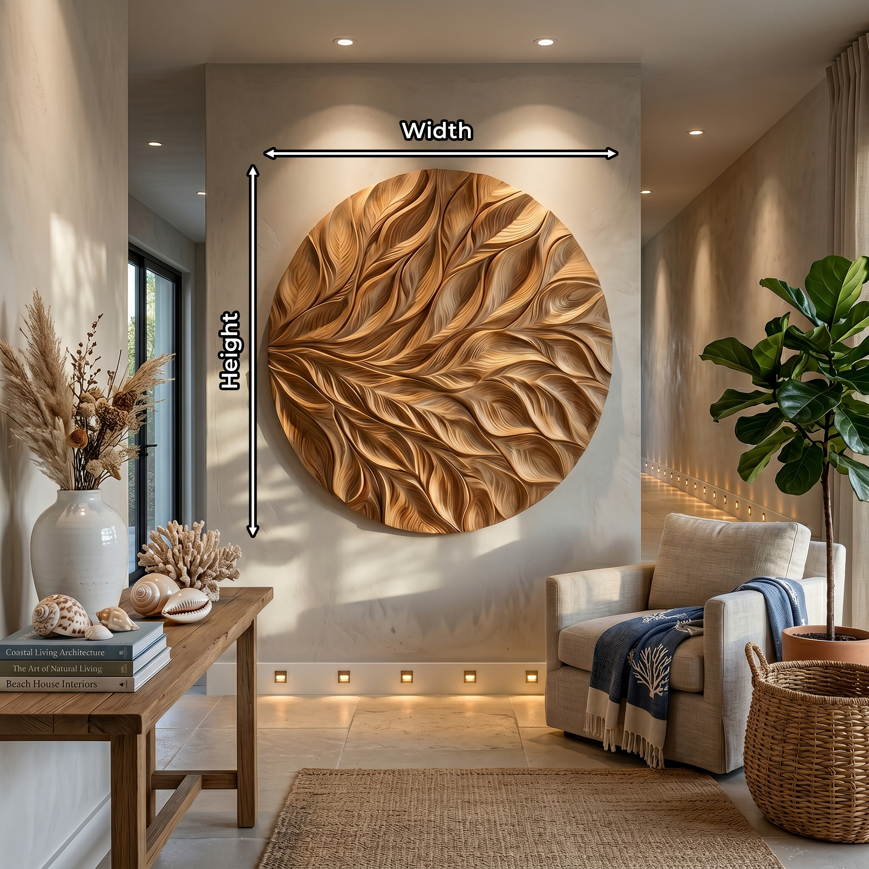Coastal Wall Art With Flowing Leaf Design For Hallway SILDTTRWA143