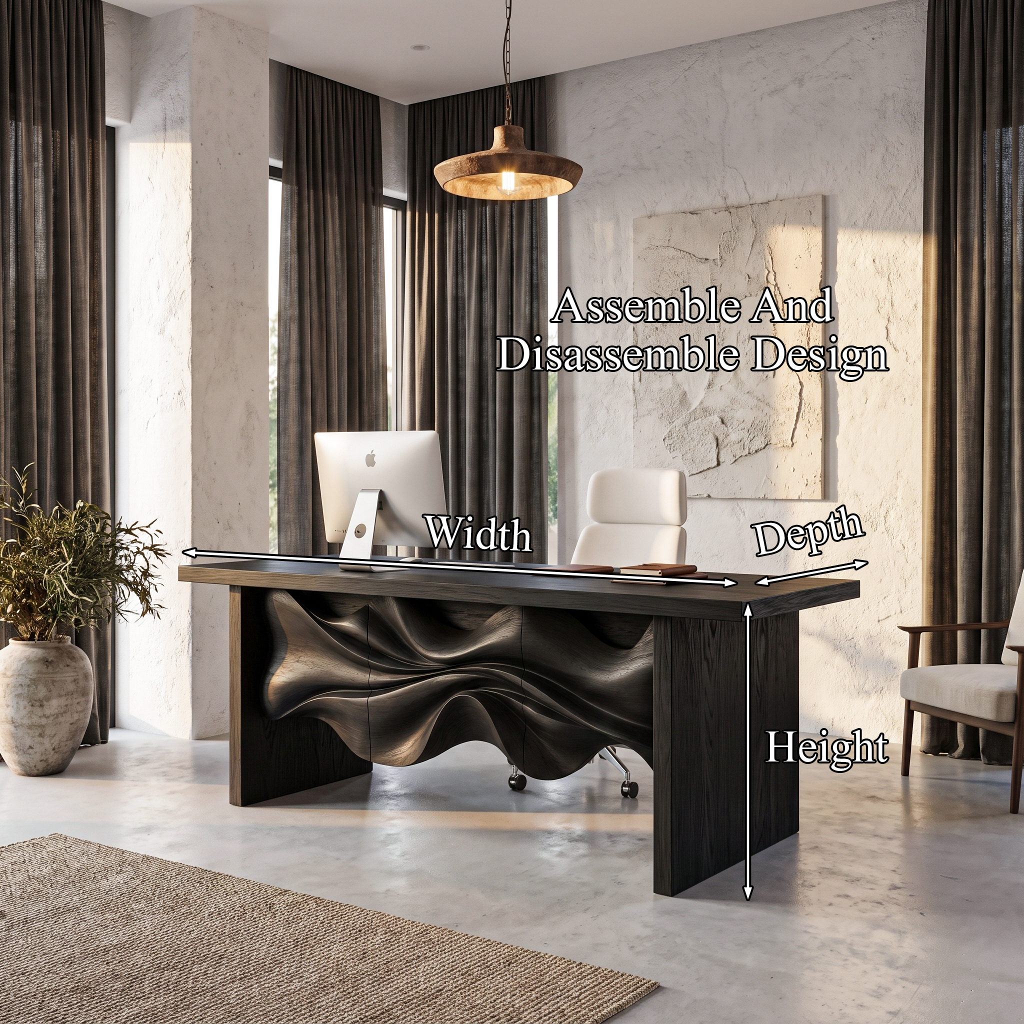 Minimalist Writing Desk Handcrafted Storage Design For Home Office SINLHADE167
