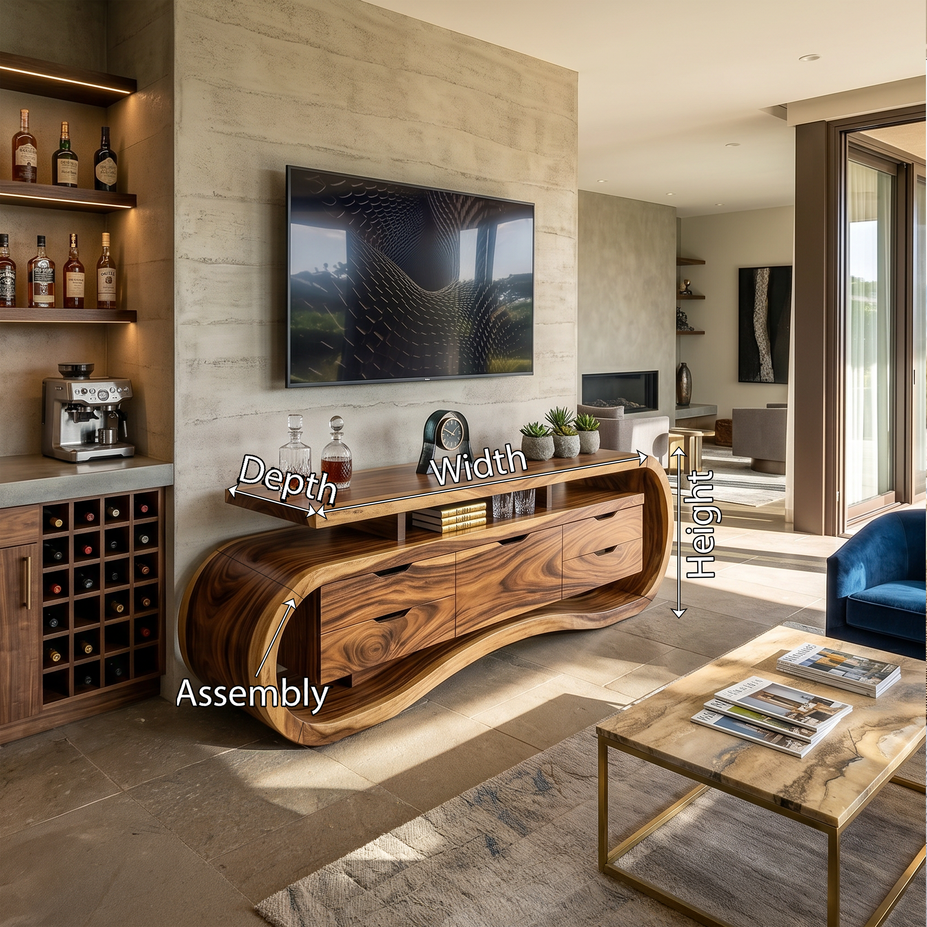 Rustic Mediterranean Media Console For Warm Villa Interior SILDTTRTVC100