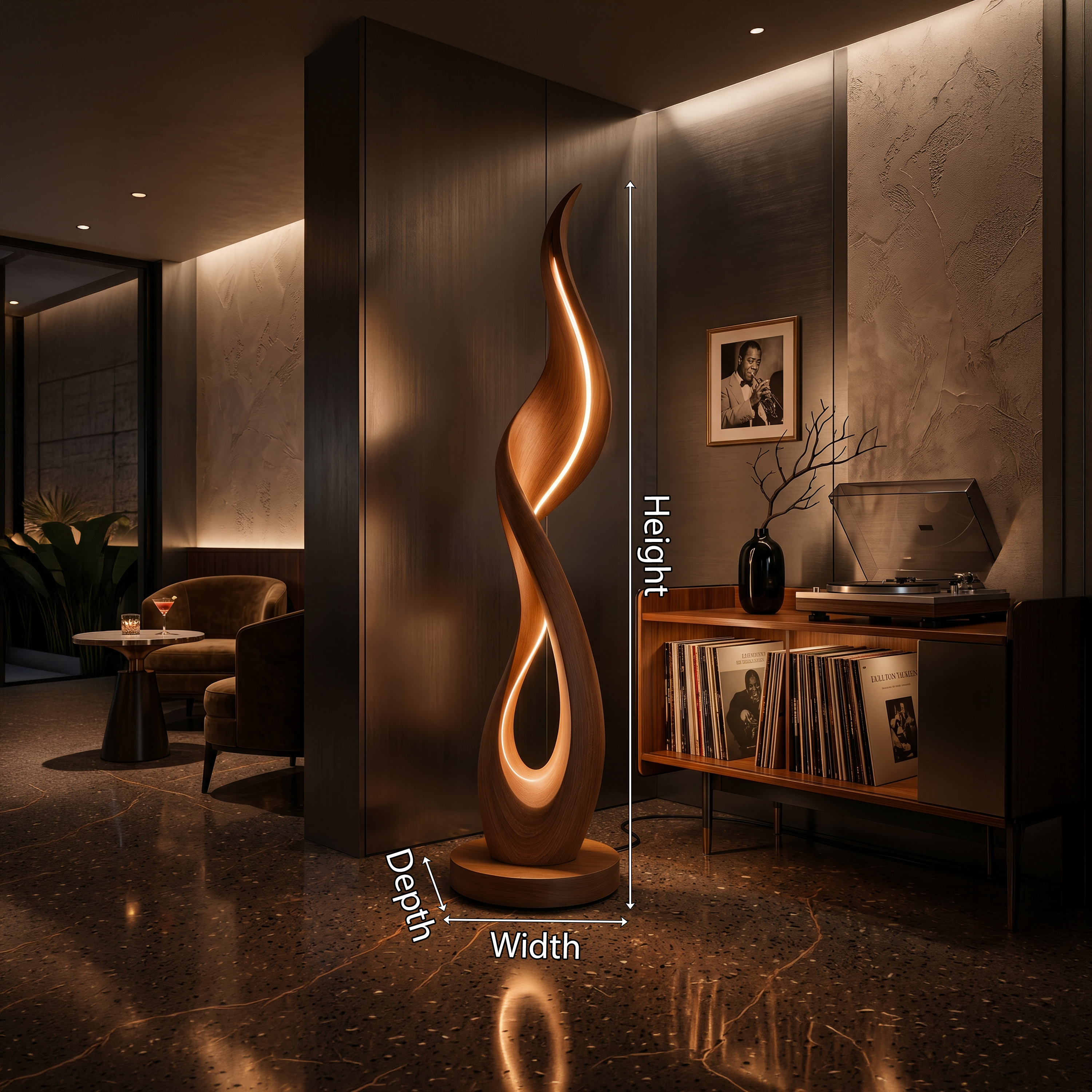 Modern Ribbon Flow Floor Lamp For Bedroom Corner SILDTTNLAM003