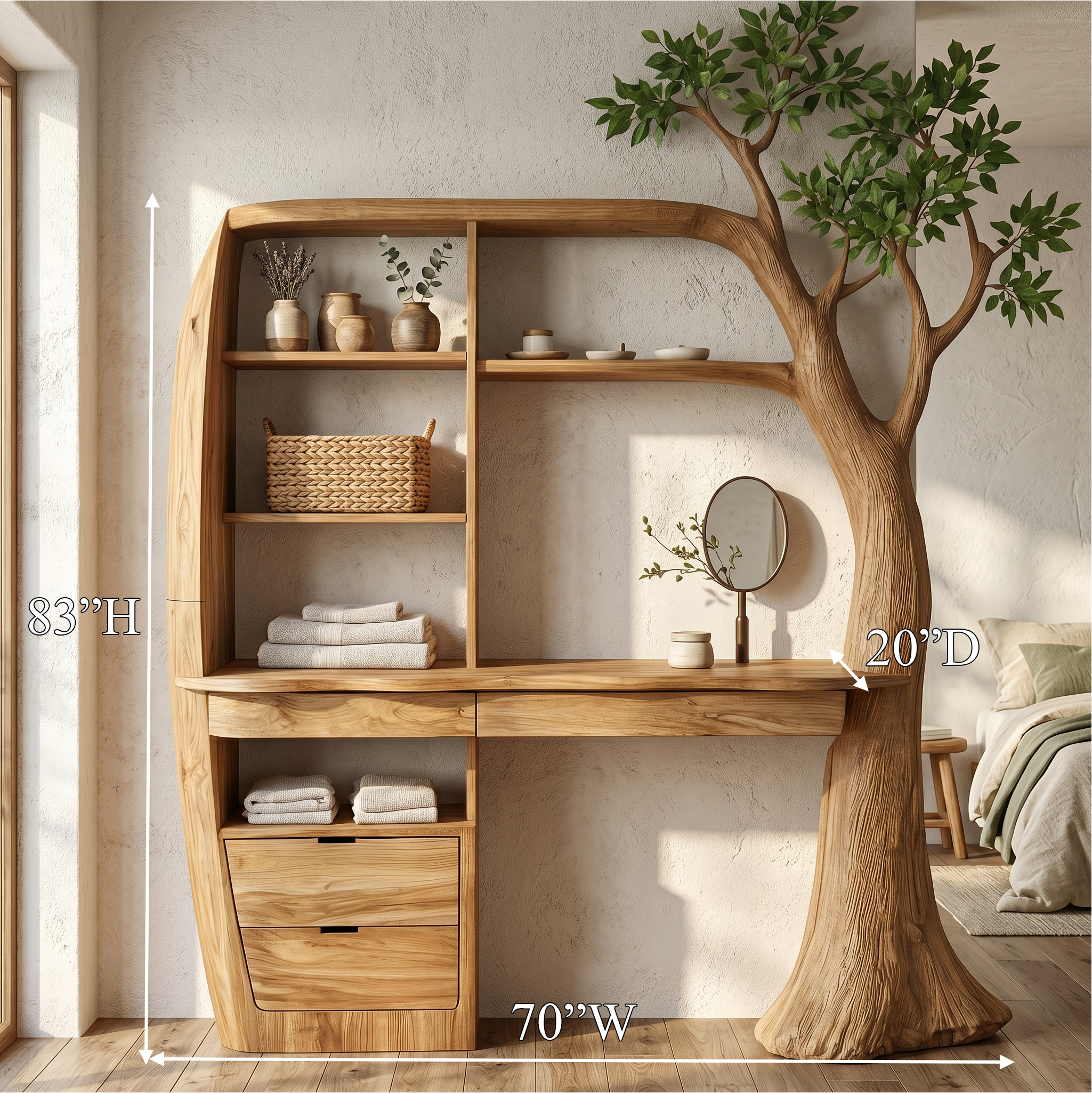 Natural Makeup Vanity Bedroom And Dressing Room SINLSABDT080
