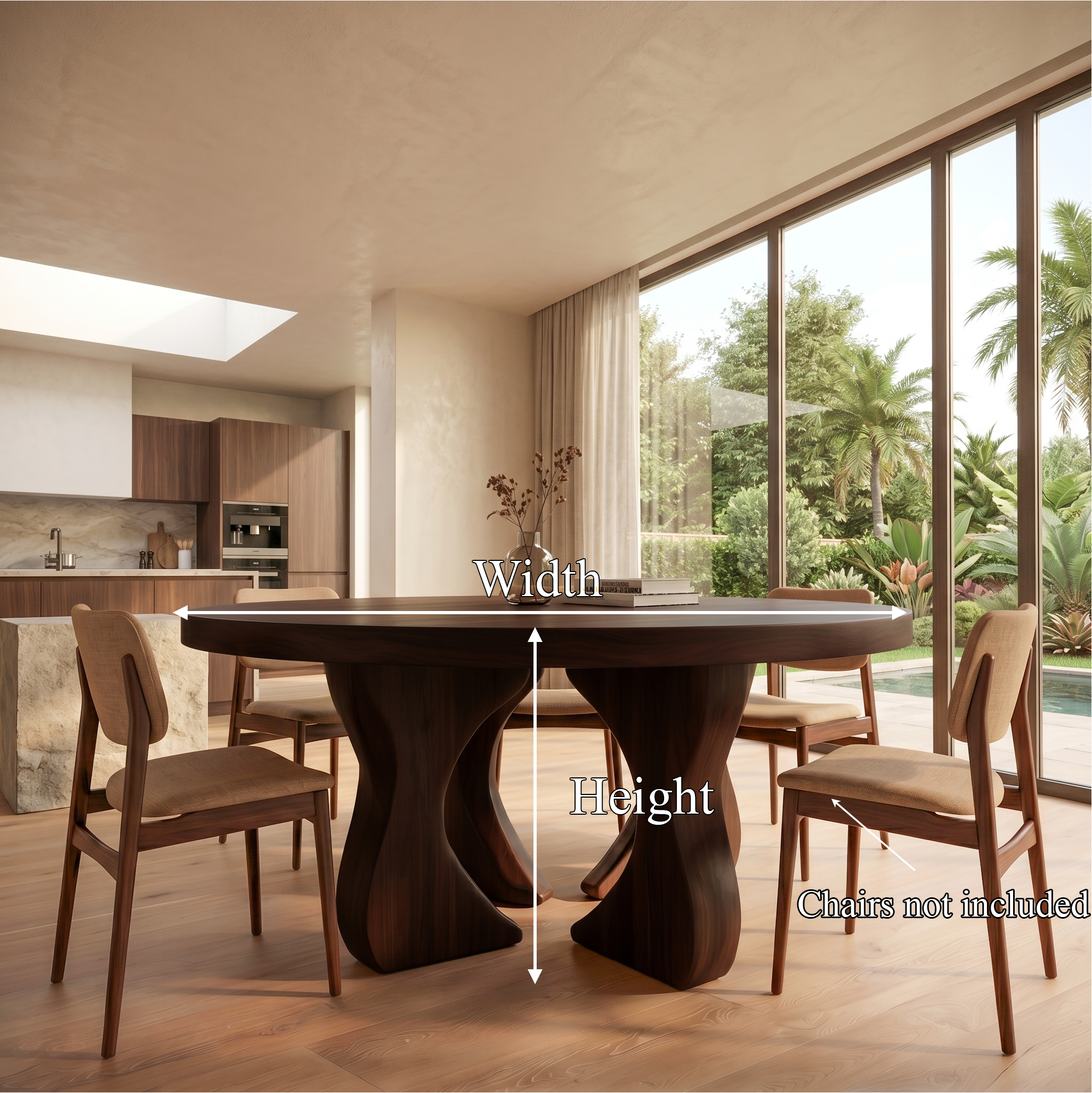 Modern Organic Round Dining Table For Dining Room And Kitchen SINLSADT172