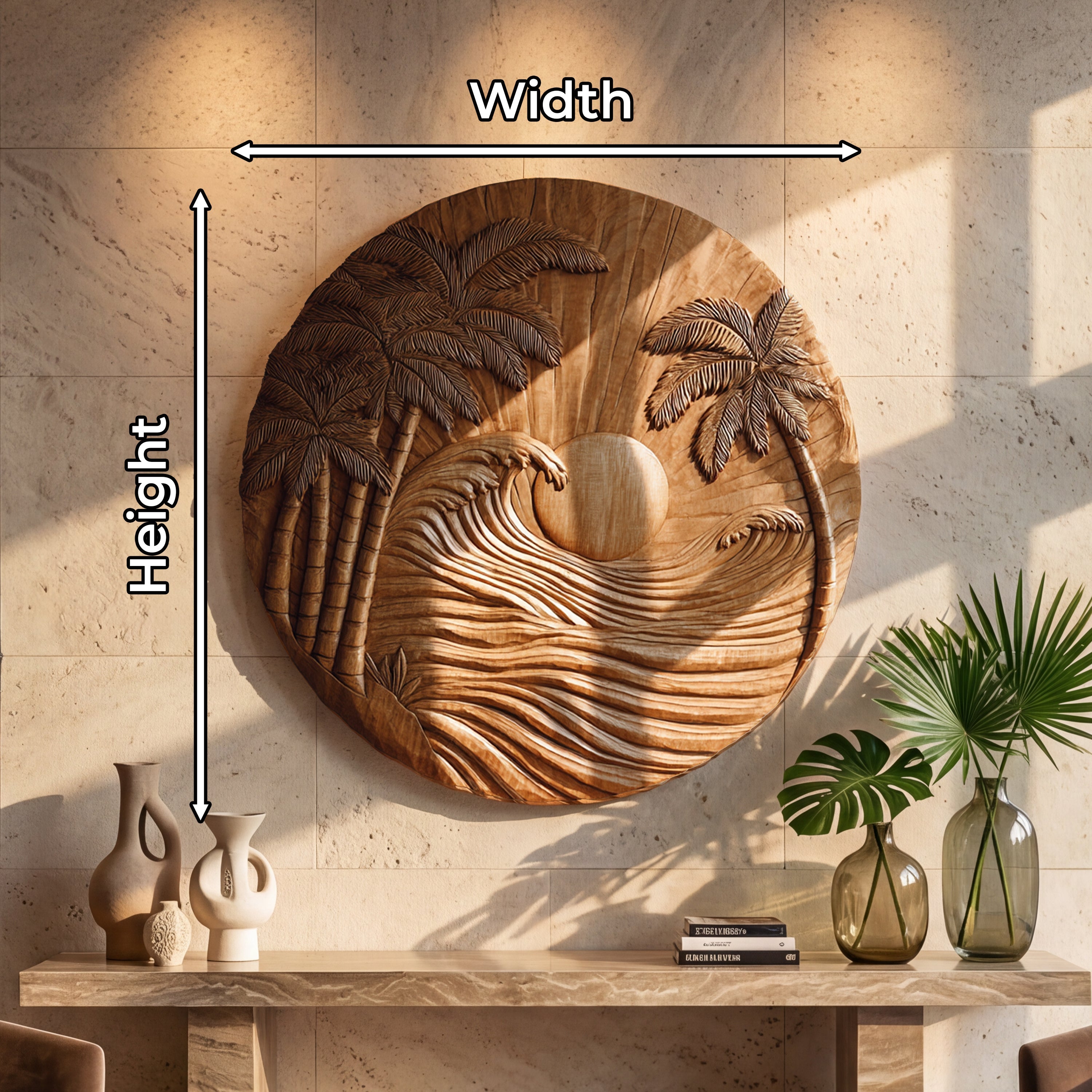 Floral Wooden Wall Sculpture For Elegant Botanical Home Decor SILDTTRWA069