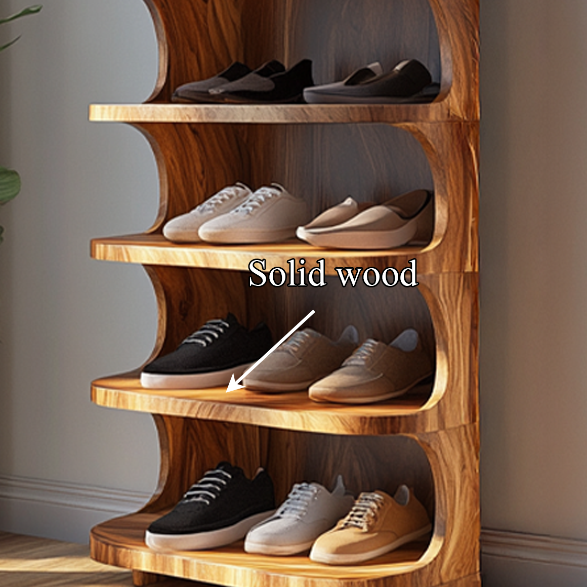 Rustic Soft Edge Shoe Rack Mudroom And Bedroom SINLSASB062