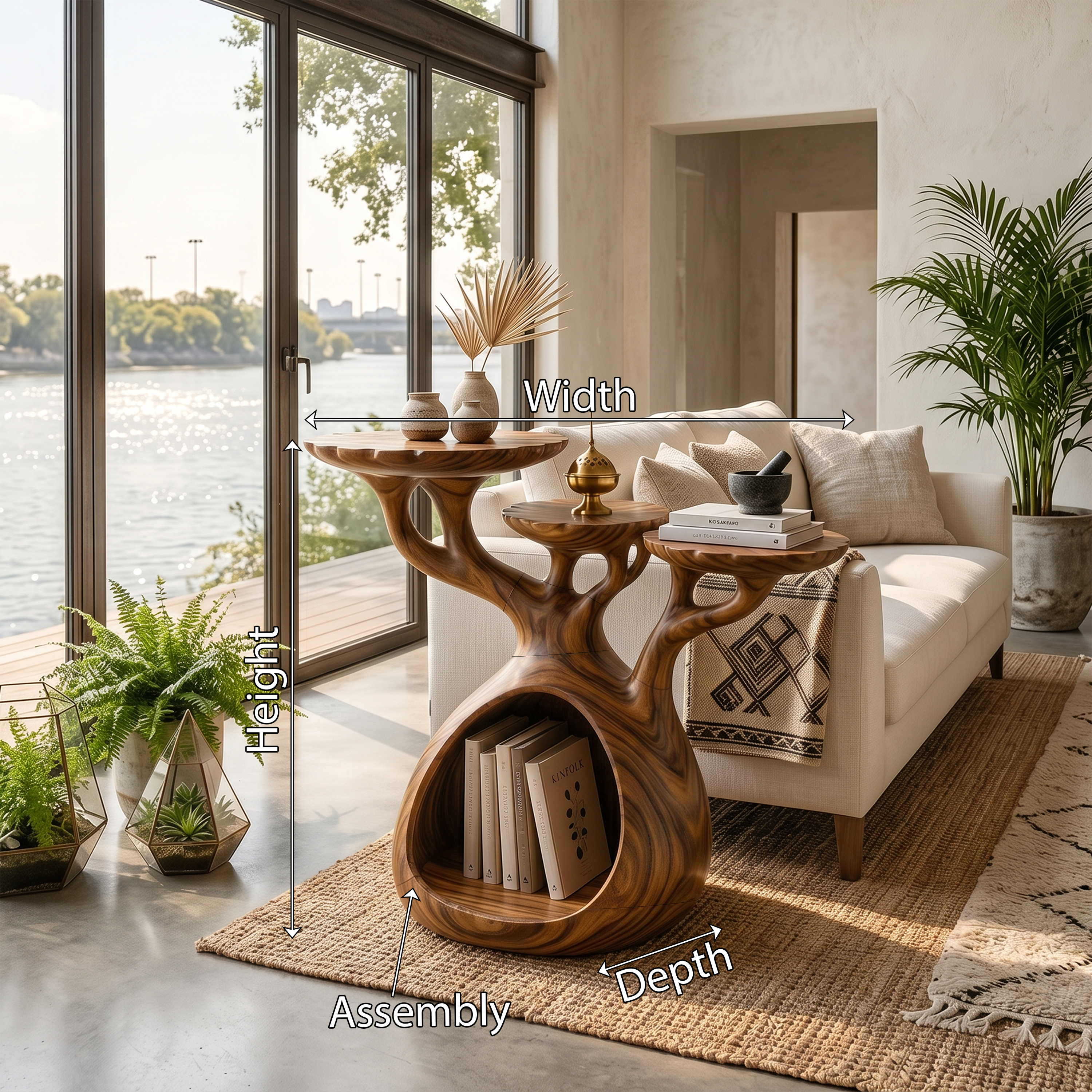 Japandi Multi Level Side Table Lakeside Living Room SILDTTRSTA024