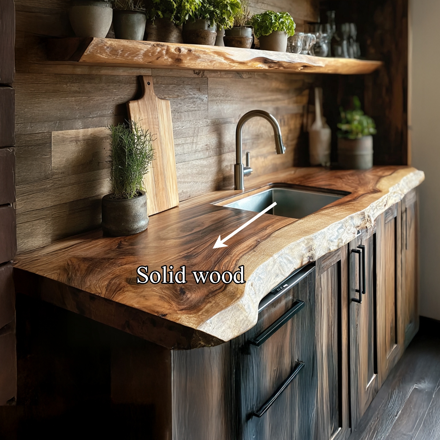 Rustic Live Edge Kitchen Counter Kitchen Or Cooking Space SINLSAKI007