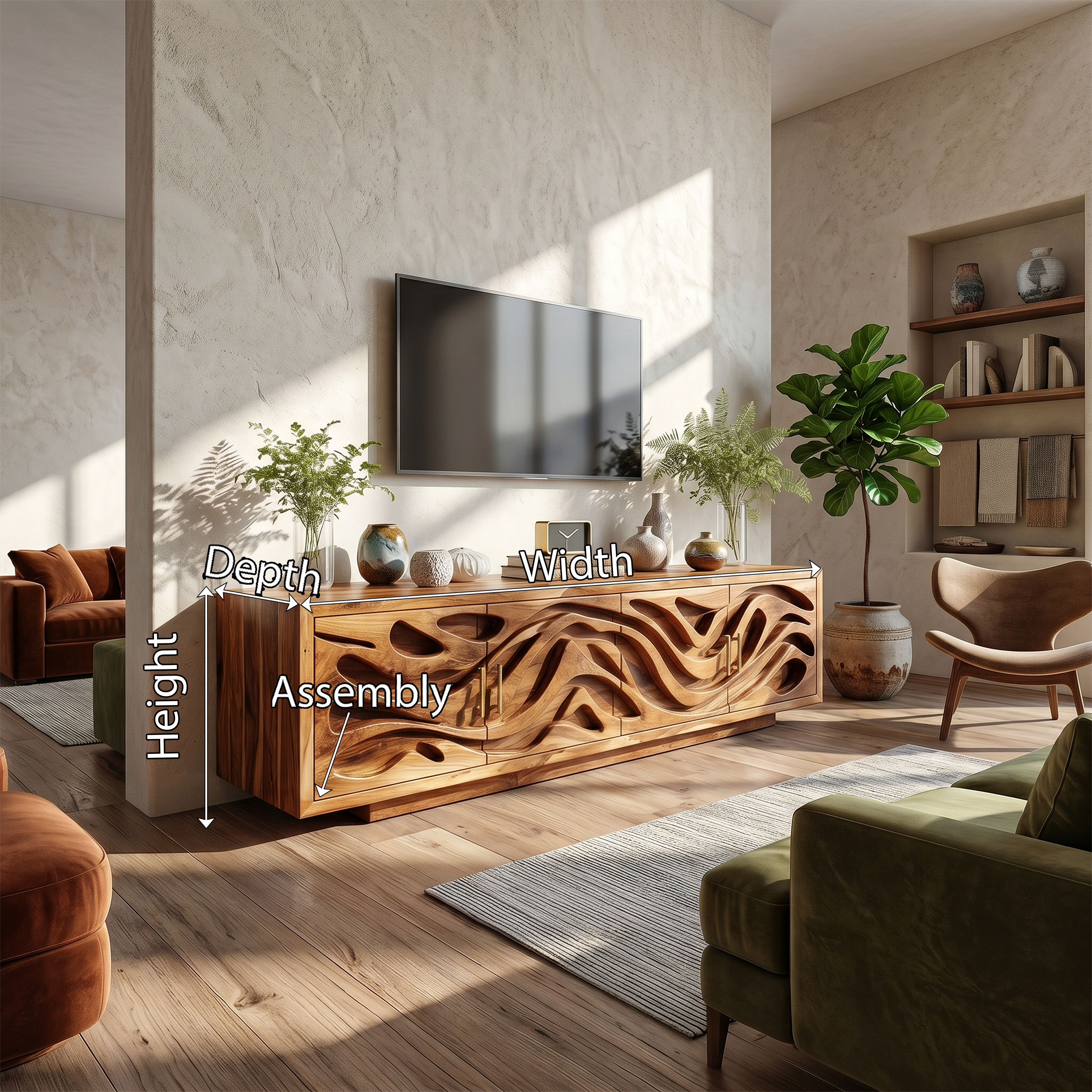 Mediterranean Coastal TV Stand For Santorini Style Bedroom SILDTTRTVC091