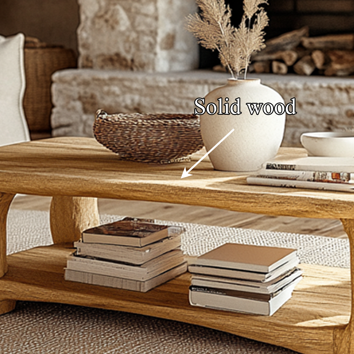 Rustic Scandinavian Coffee Table Living Room SINLSACF231