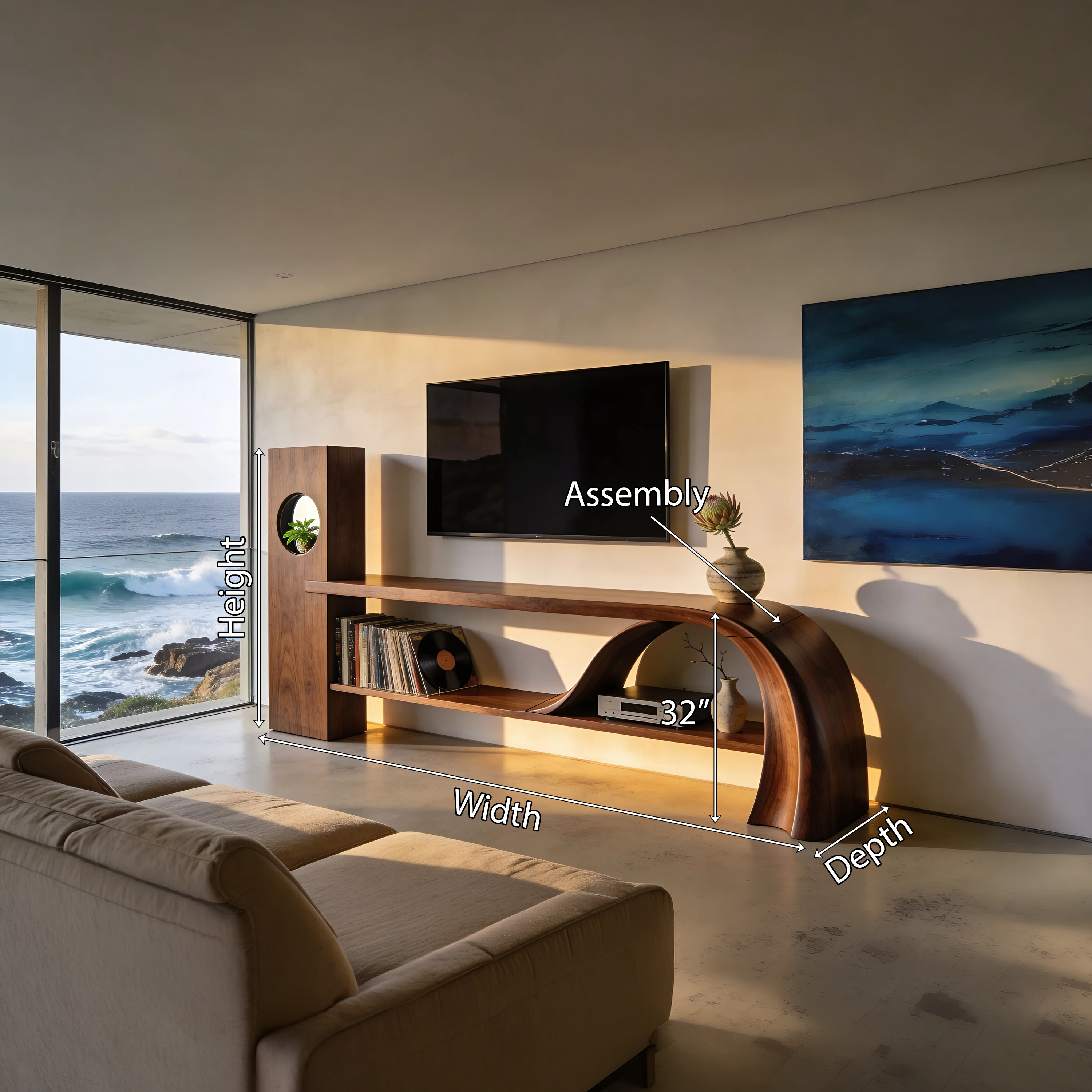 Minimalist Organic TV Stand For Apartment Interior Design SILDTTNTVC155