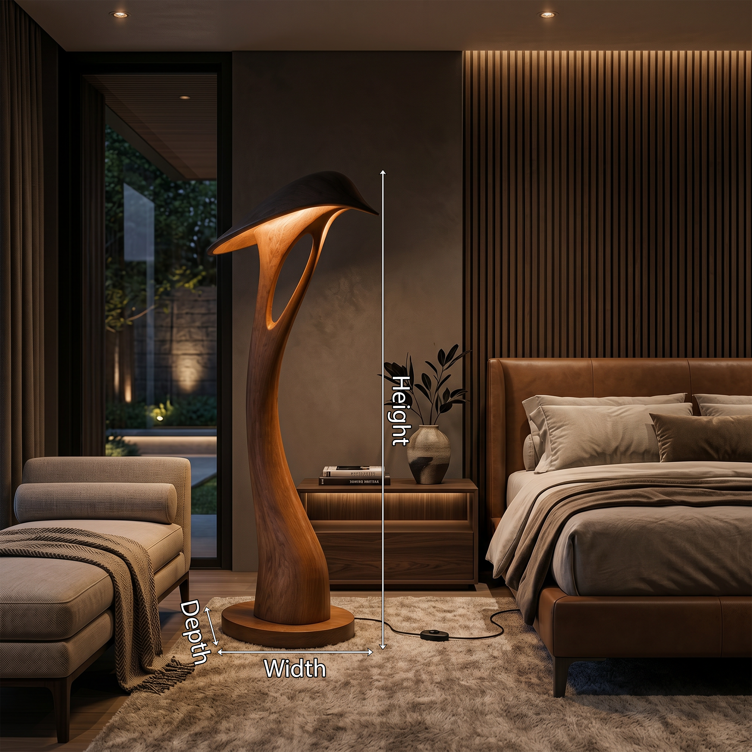 Organic Leaf Curve Floor Lamp For Reading Nook SILDTTNLAM006