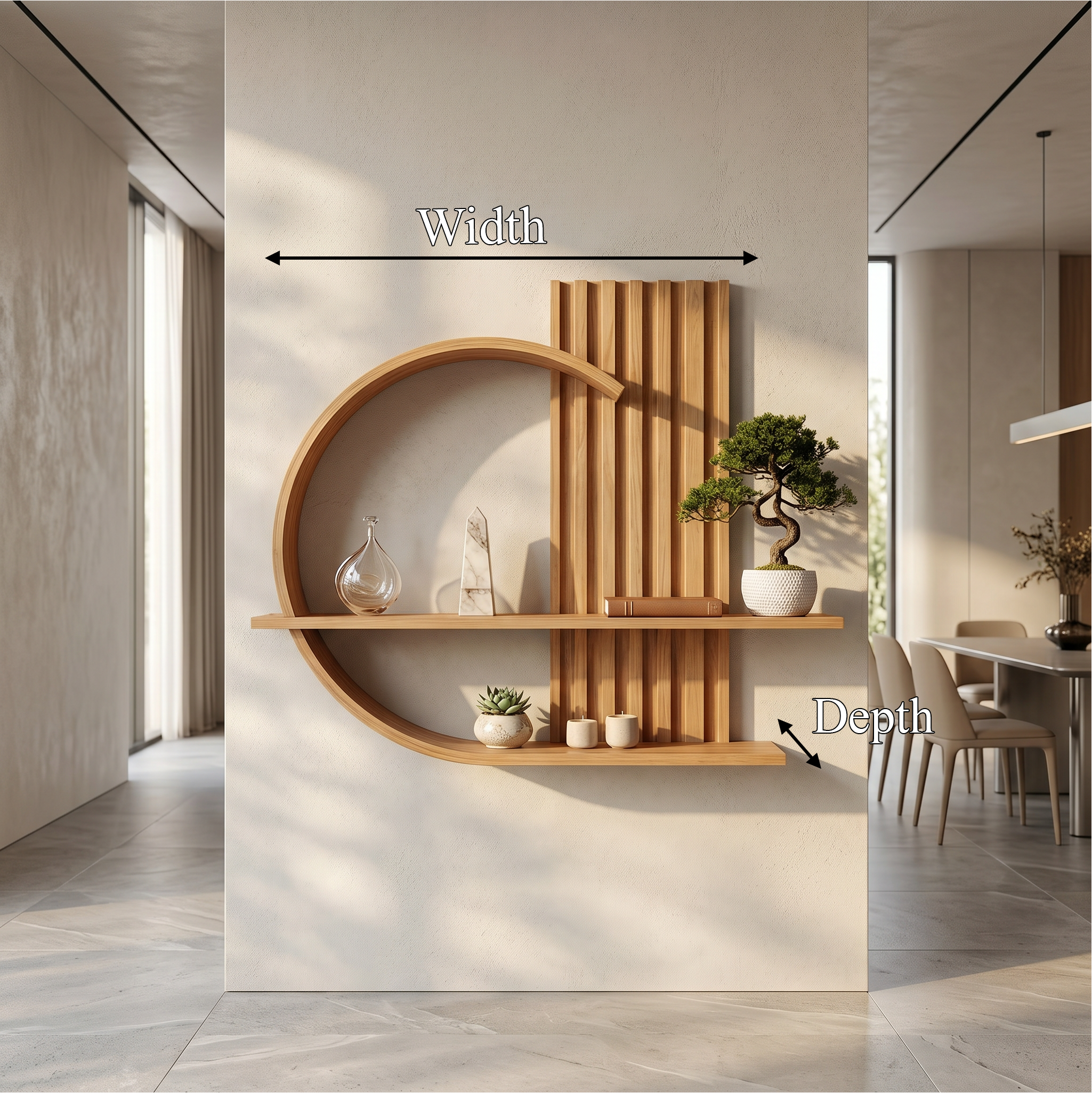 Japandi Organic Modern Wall Shelf Living Room And Bedroom SINLSAFL230