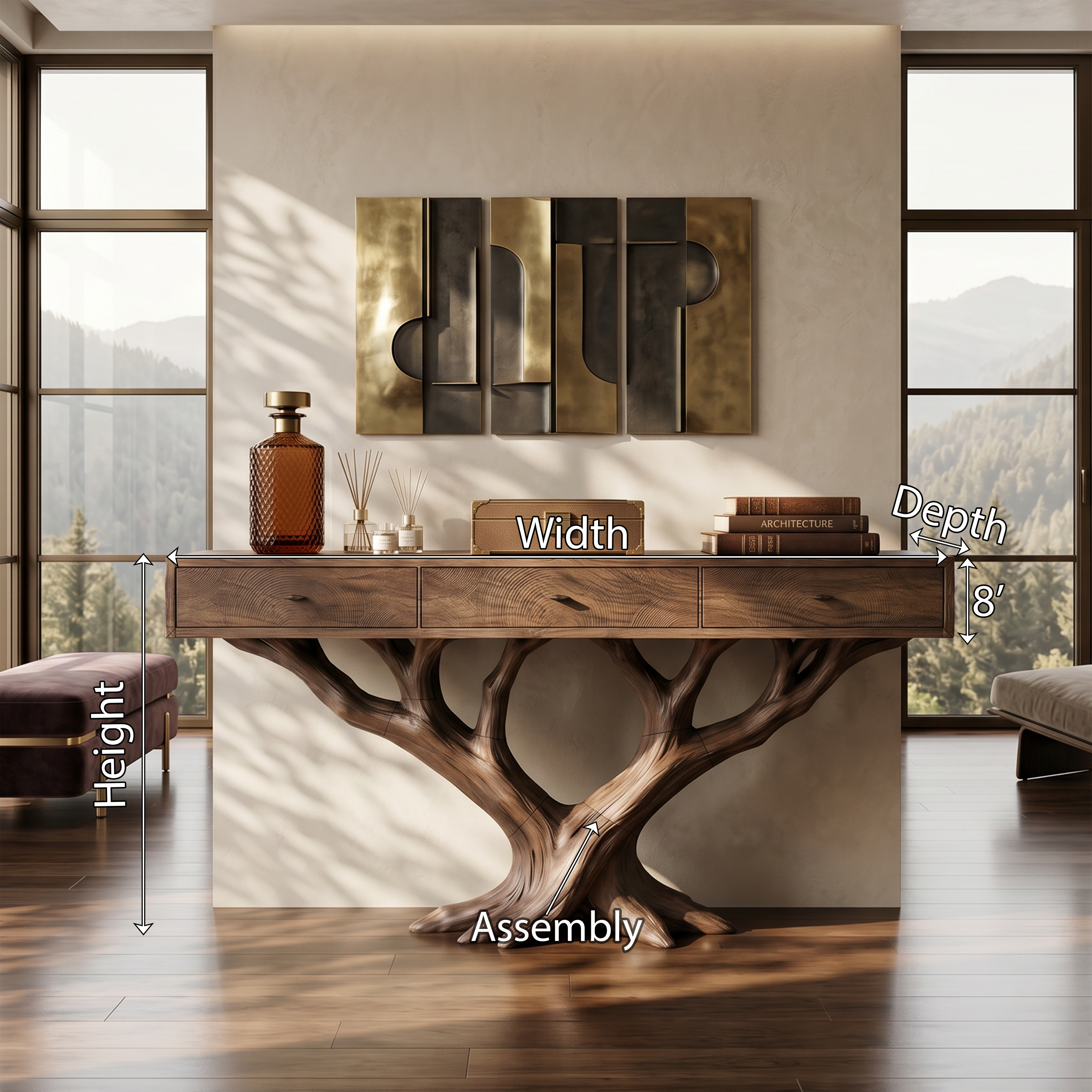 Luxury Branch Base Console Table Designer Residence SILDTTRCS092
