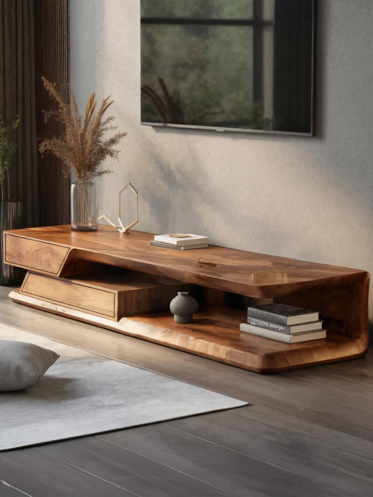 Modern TV Stand With Storage Shelves For Living Room SITHHNTVC012
