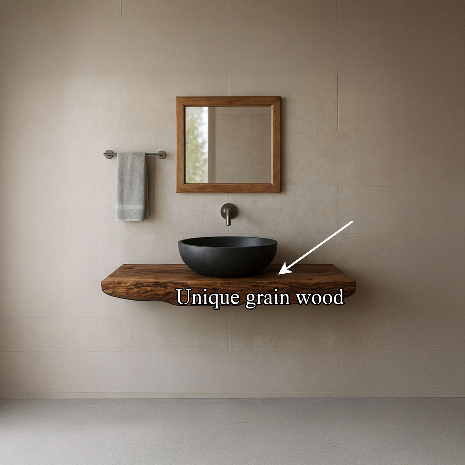 Midcentury Floating Shelf Washstand Bathroom SINLSABRV091