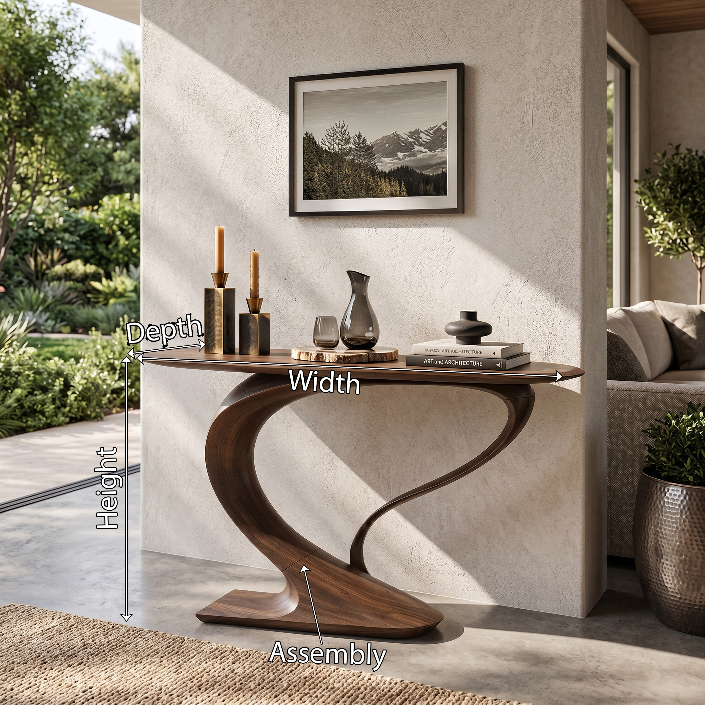 Contemporary Curved Console Table Modern Residence SILDTTRCS076