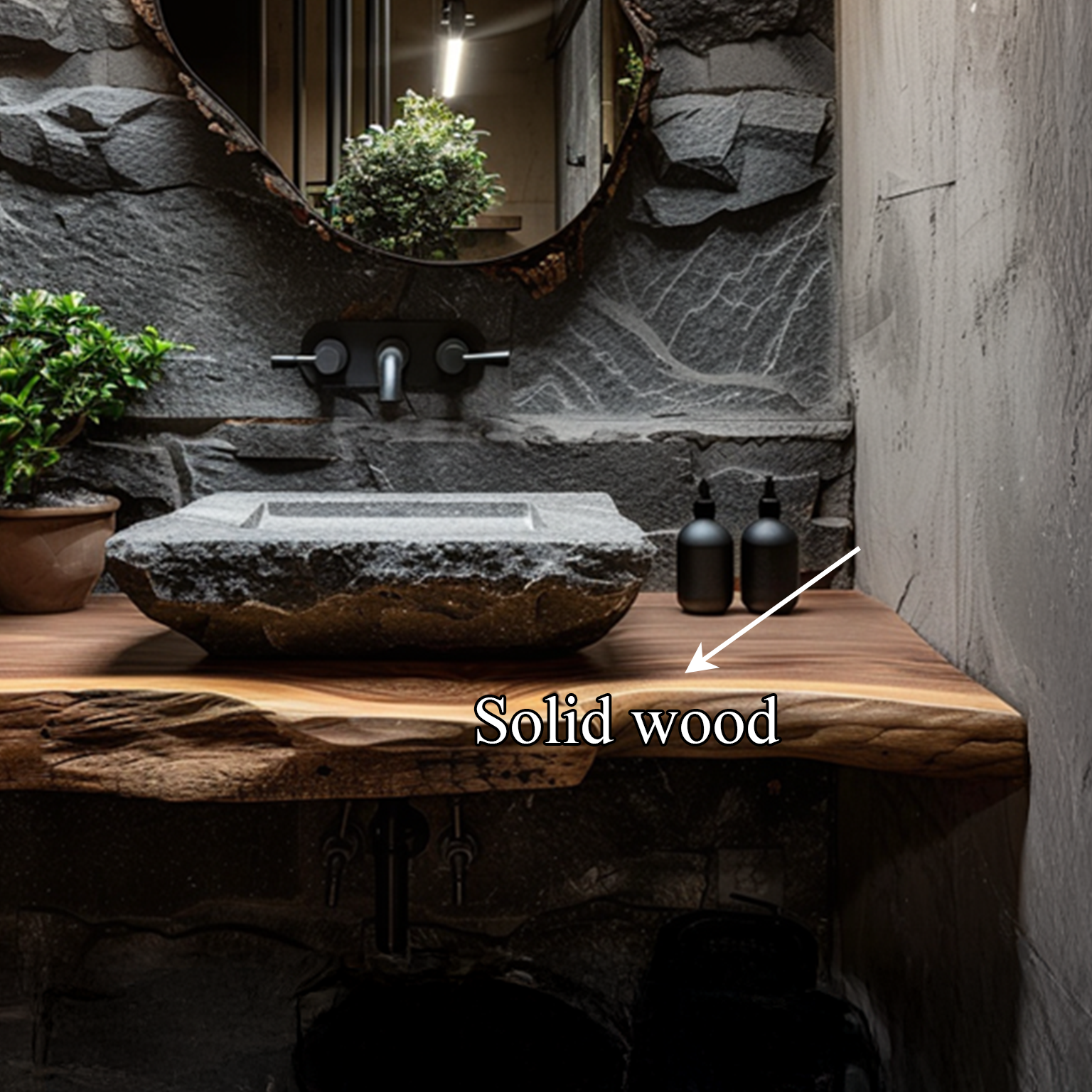 Rustic Floating Shelf Vanity Powder Room SINLSABRV087