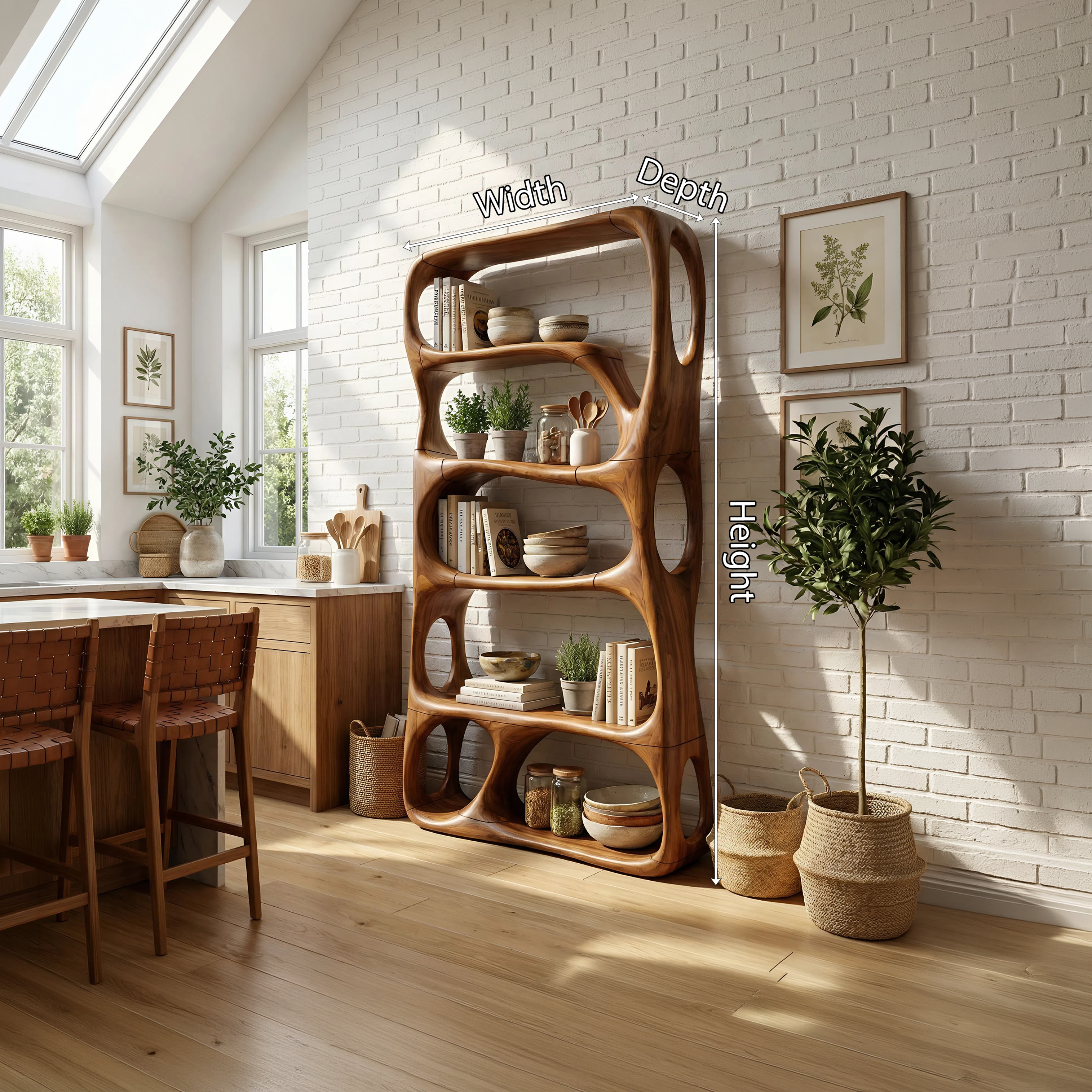 Farmhouse Handcrafted Bookcase Storage Organizer For Living Room SILDTTNBS007