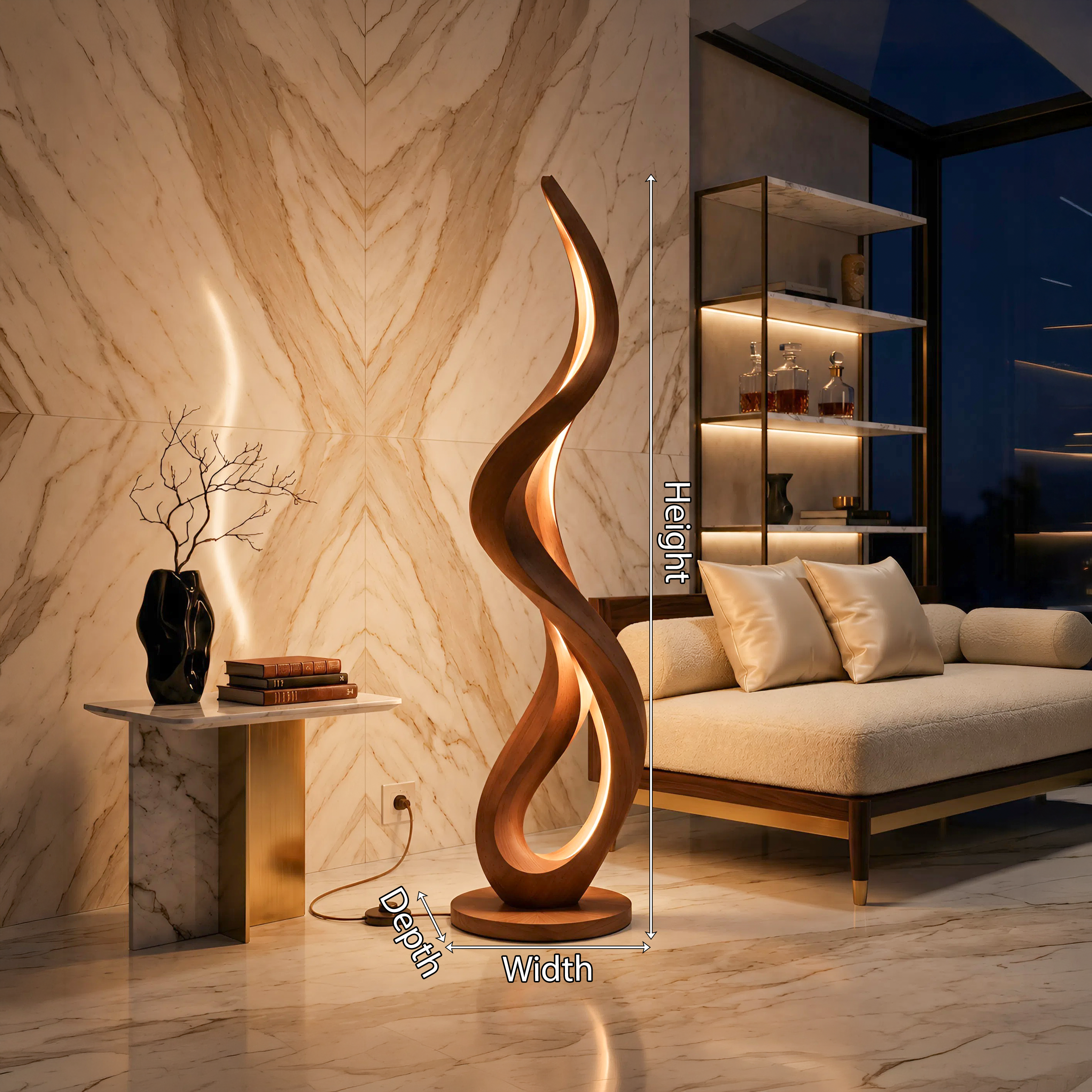 Modern Flowing Flame Floor Lamp For Lounge Area SILDTTNLAM034