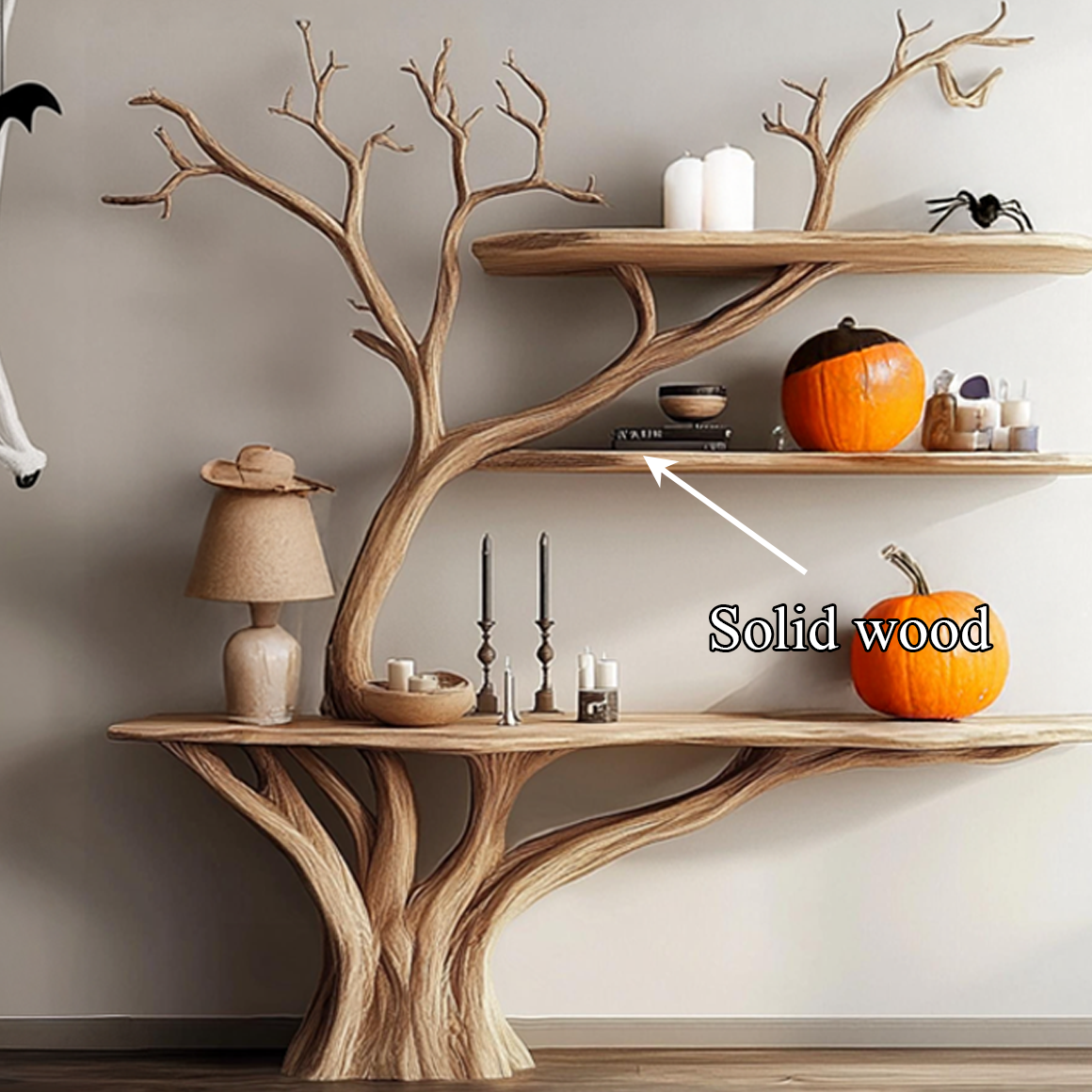 Rustic Halloween Tree Console Table Living Room Decor SINLSAHW020