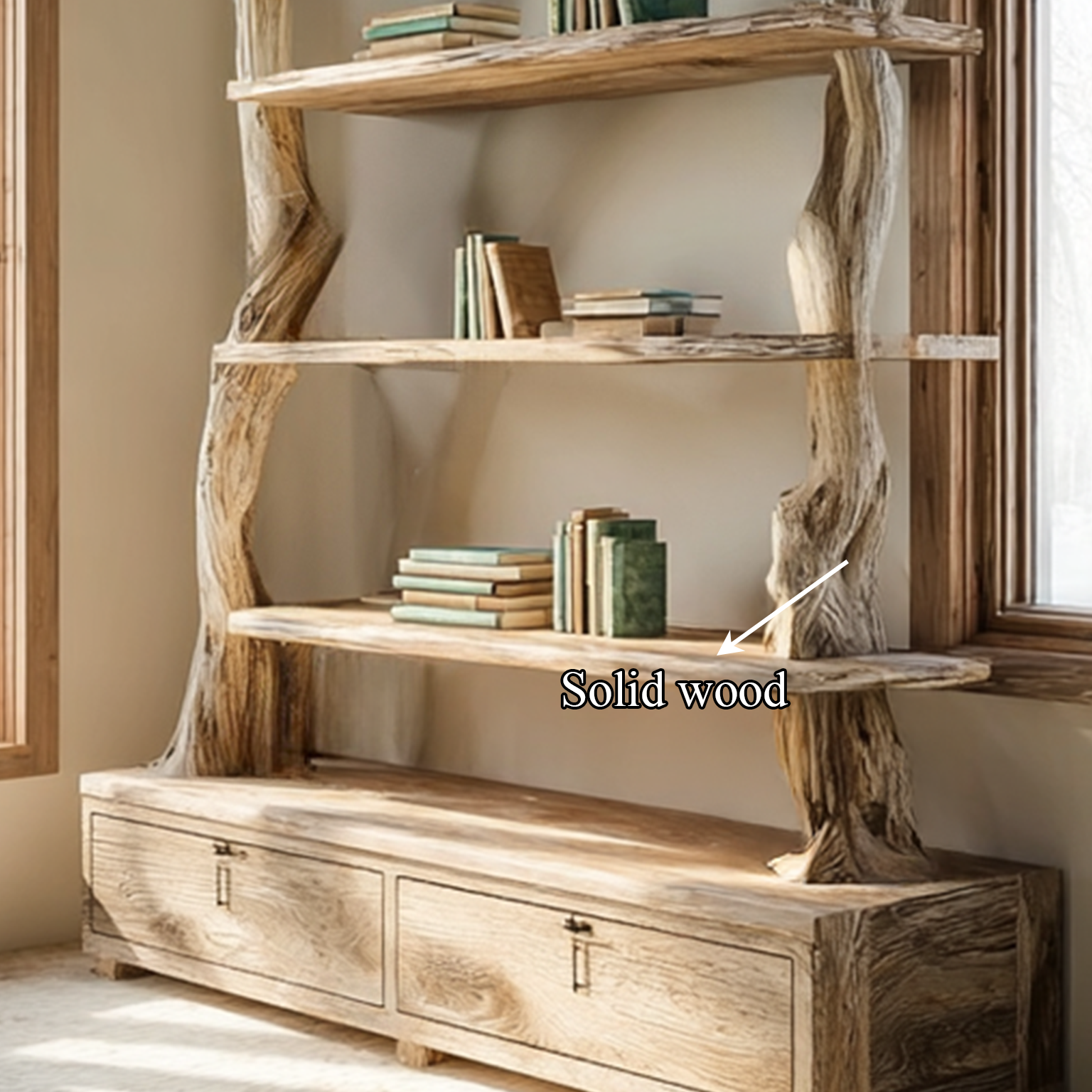 Rustic Tree Shelf Cabinet Bedroom SINLSATB212