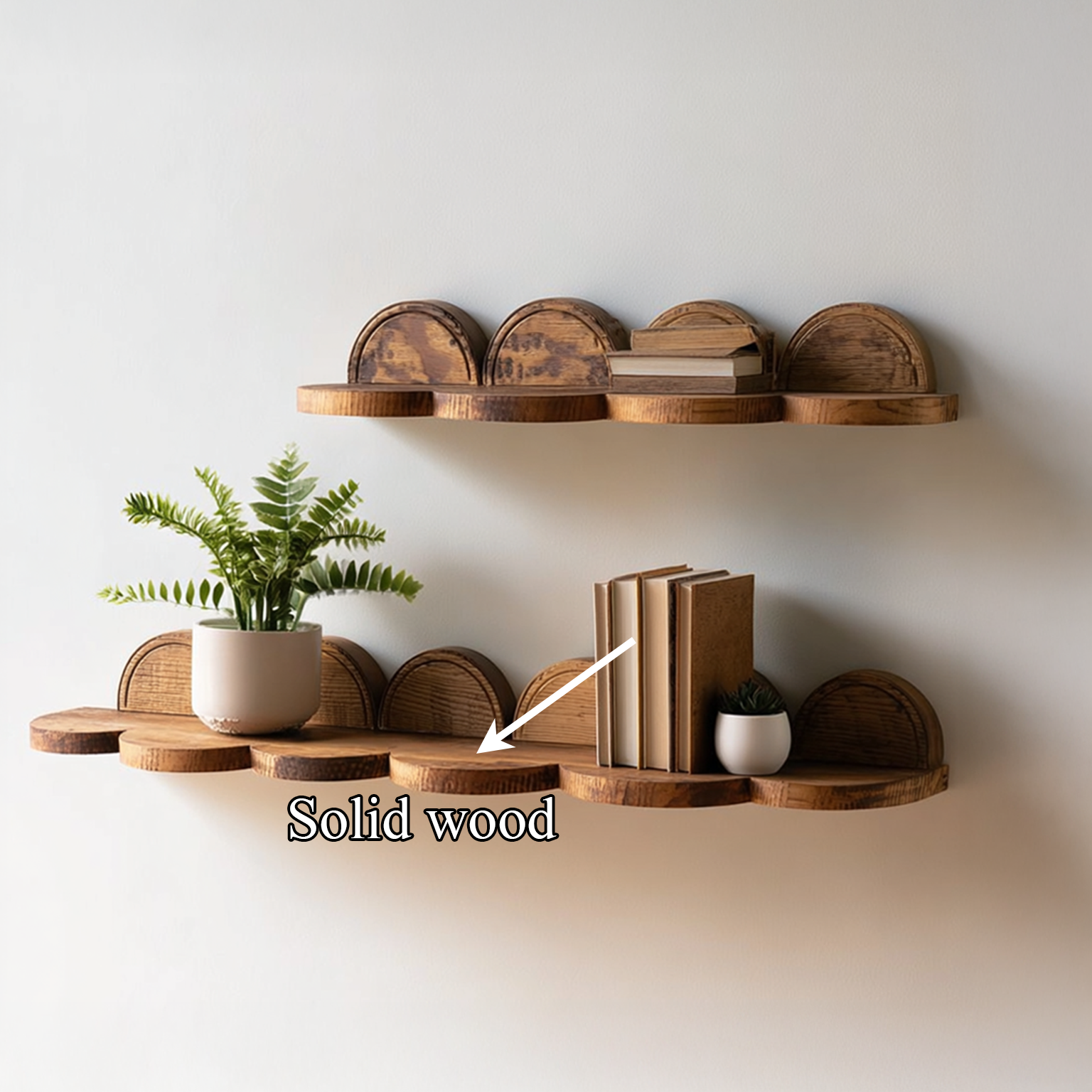 Floating Corner Shelf Solid Wood Home Accent Gift SINLSAFL078