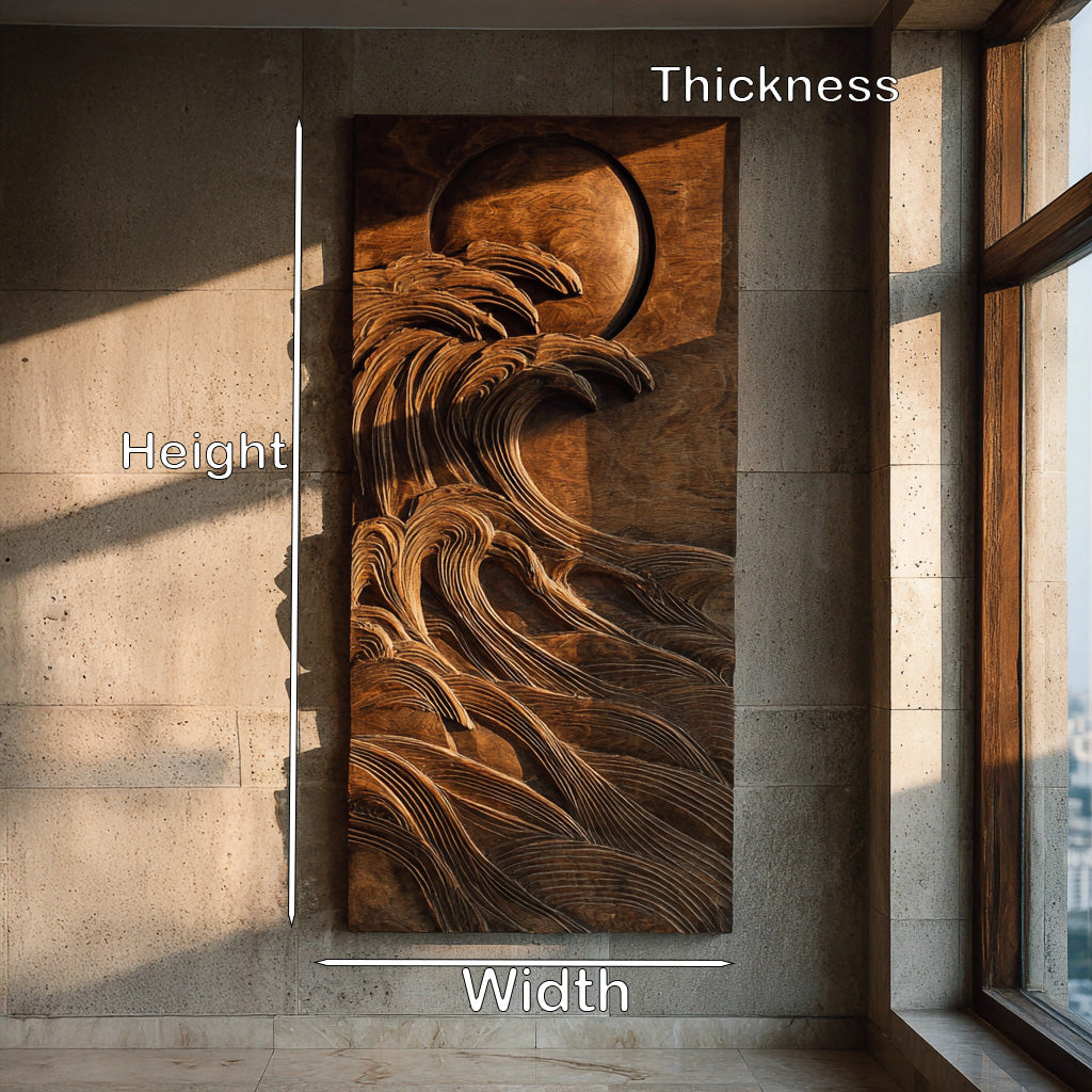Modern Coastal Ocean Wave Wood Wall Art For Home Decor RTTHHNWA189