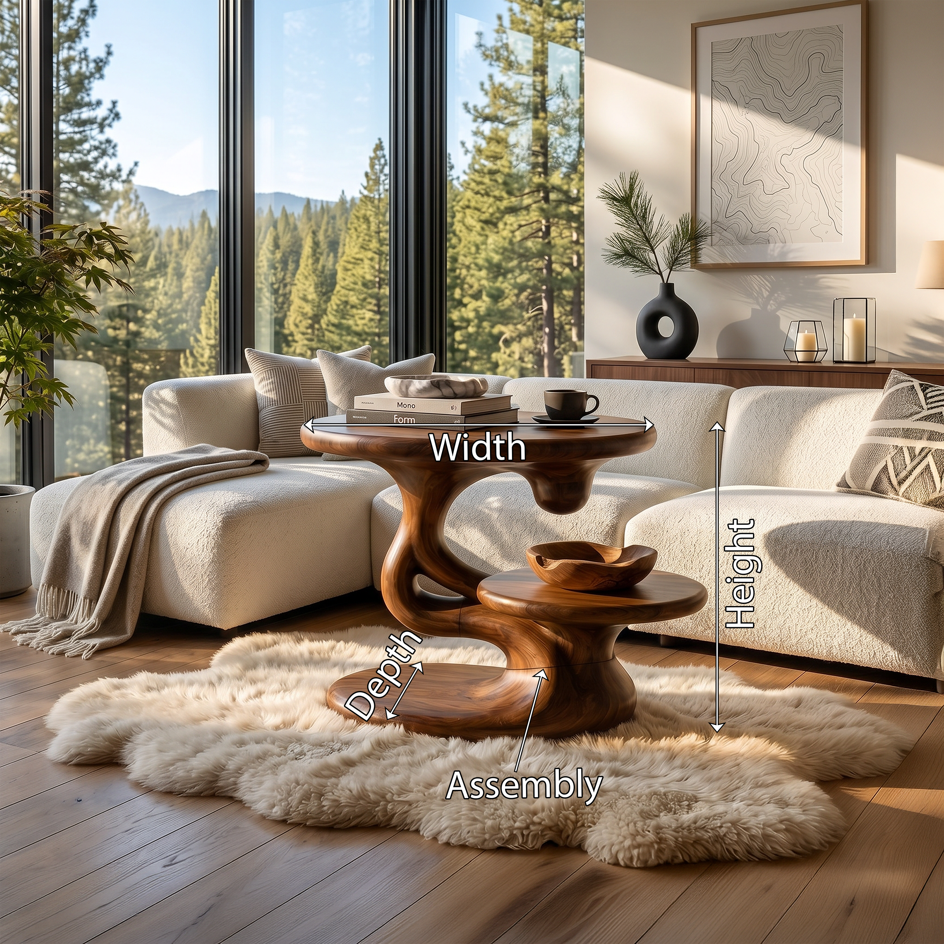 Contemporary Floating Side Table Mountain Retreat SILDTTRSTA028