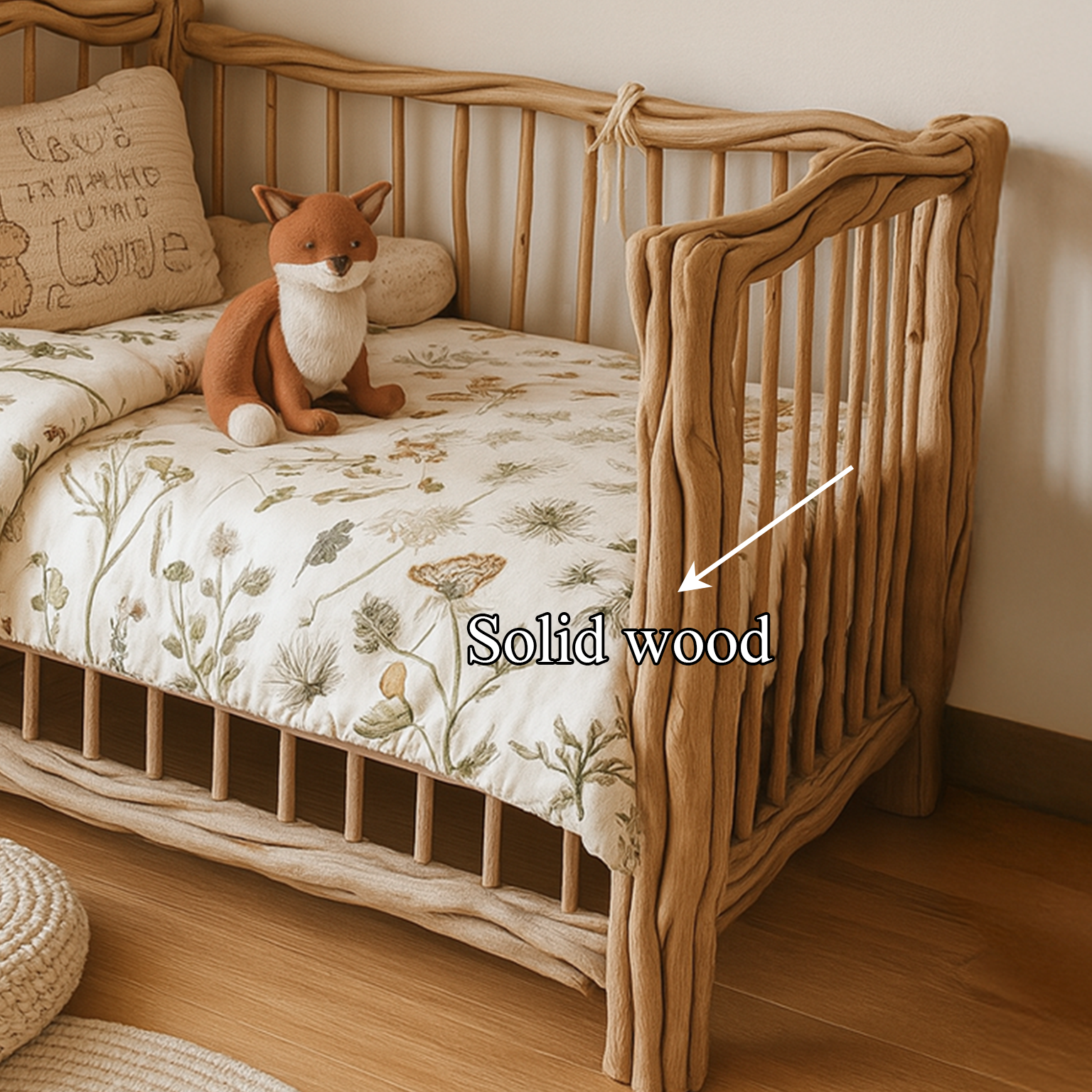 Rustic Kids Wood Bed Nursery Room SINLSAWB034