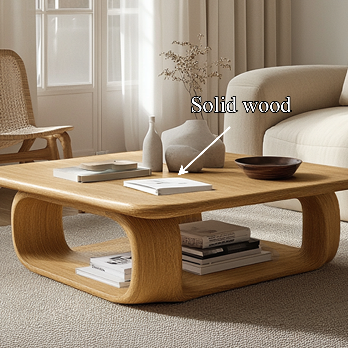 Scandinavian Soft Edge Coffee Table Living Room Lounge Room SINLSACF236