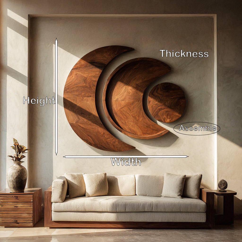 Contemporary Moon Phase Wood Wall Art For Living Decor RTTHHNWA204