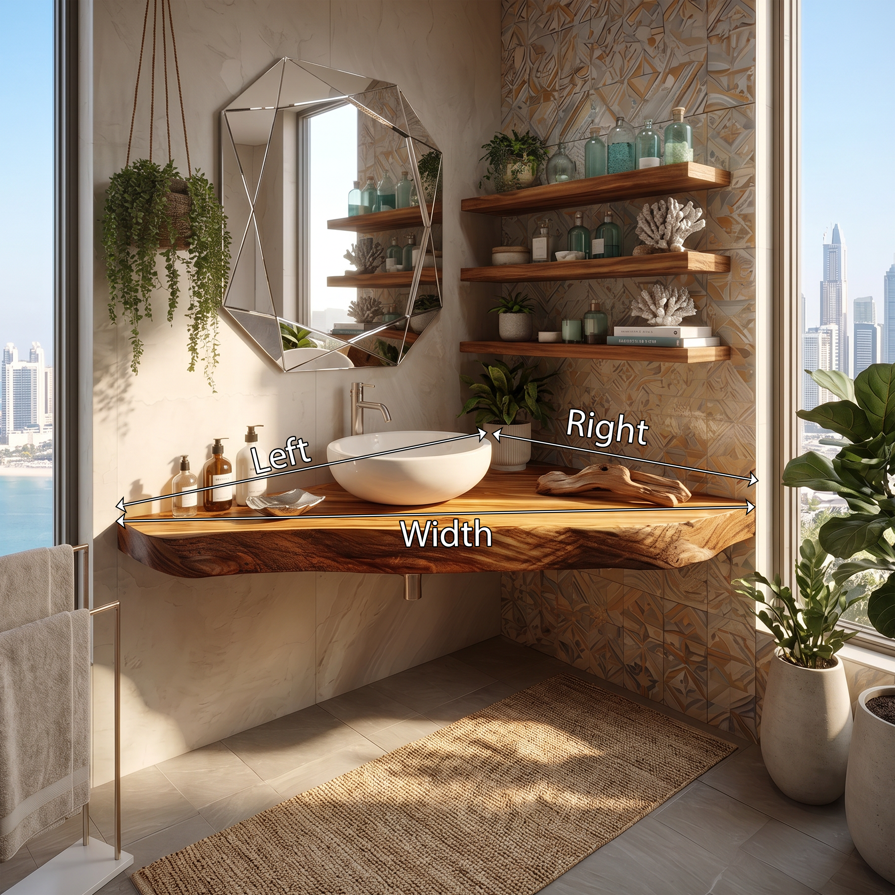 Coastal Wall Mounted Vanity Ocean View Home SILDTTRBRV183