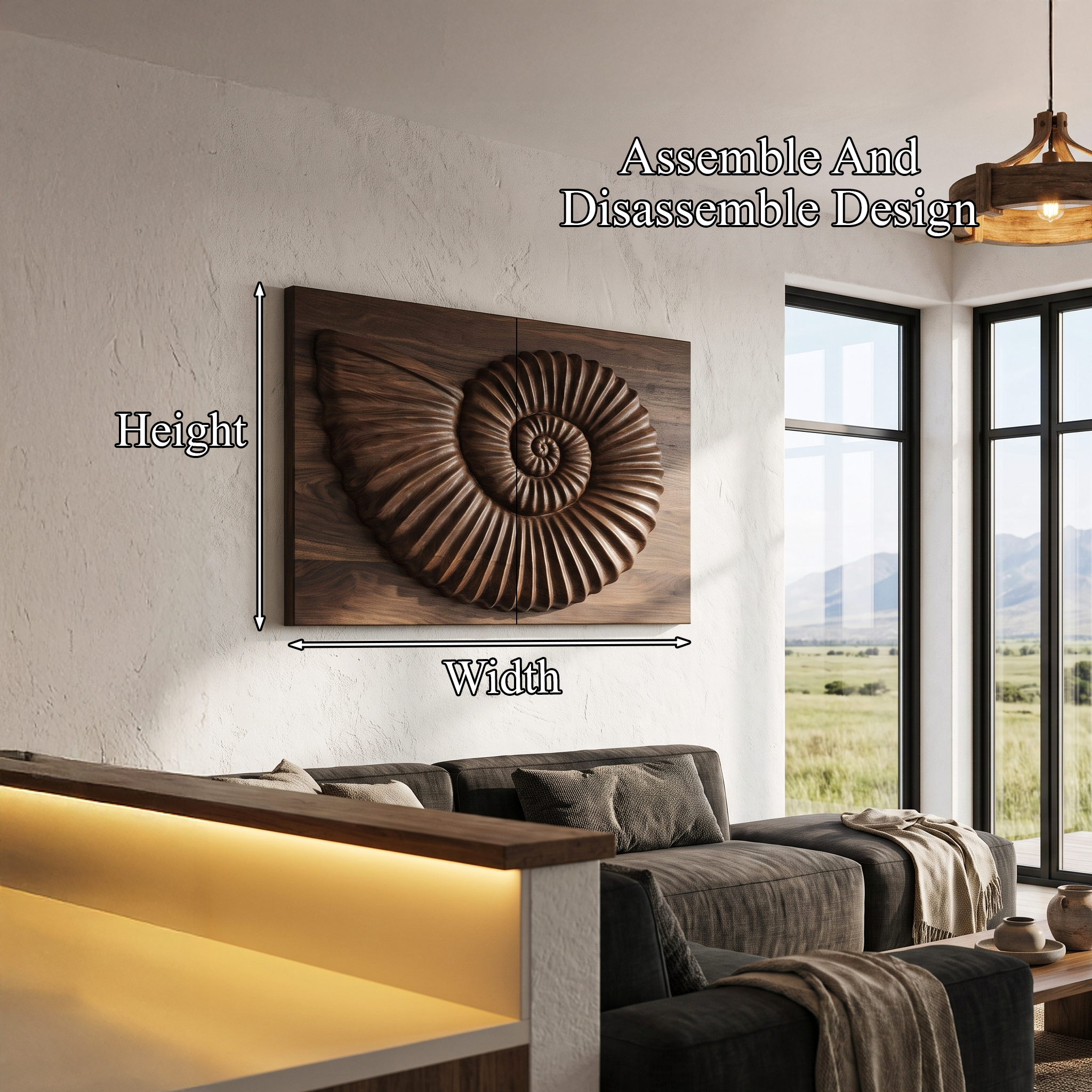 Modern Ammonite Fossil Decorative Wall Panel For Living Room SINLHAWA137