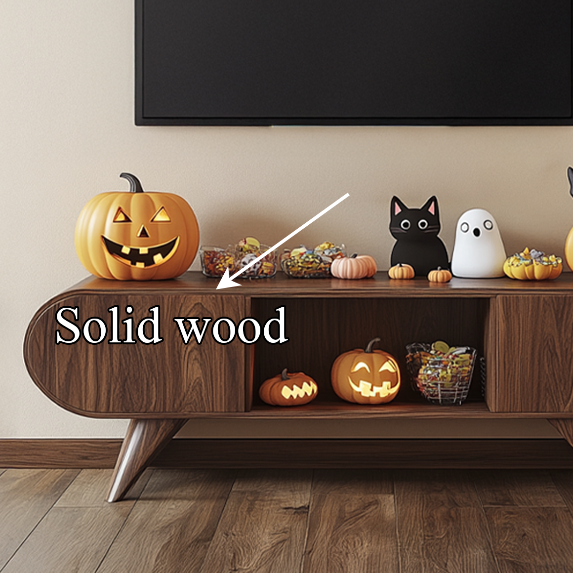 Mid Century Halloween TV Stand Cabinet Modern Living Space SINLSASC226