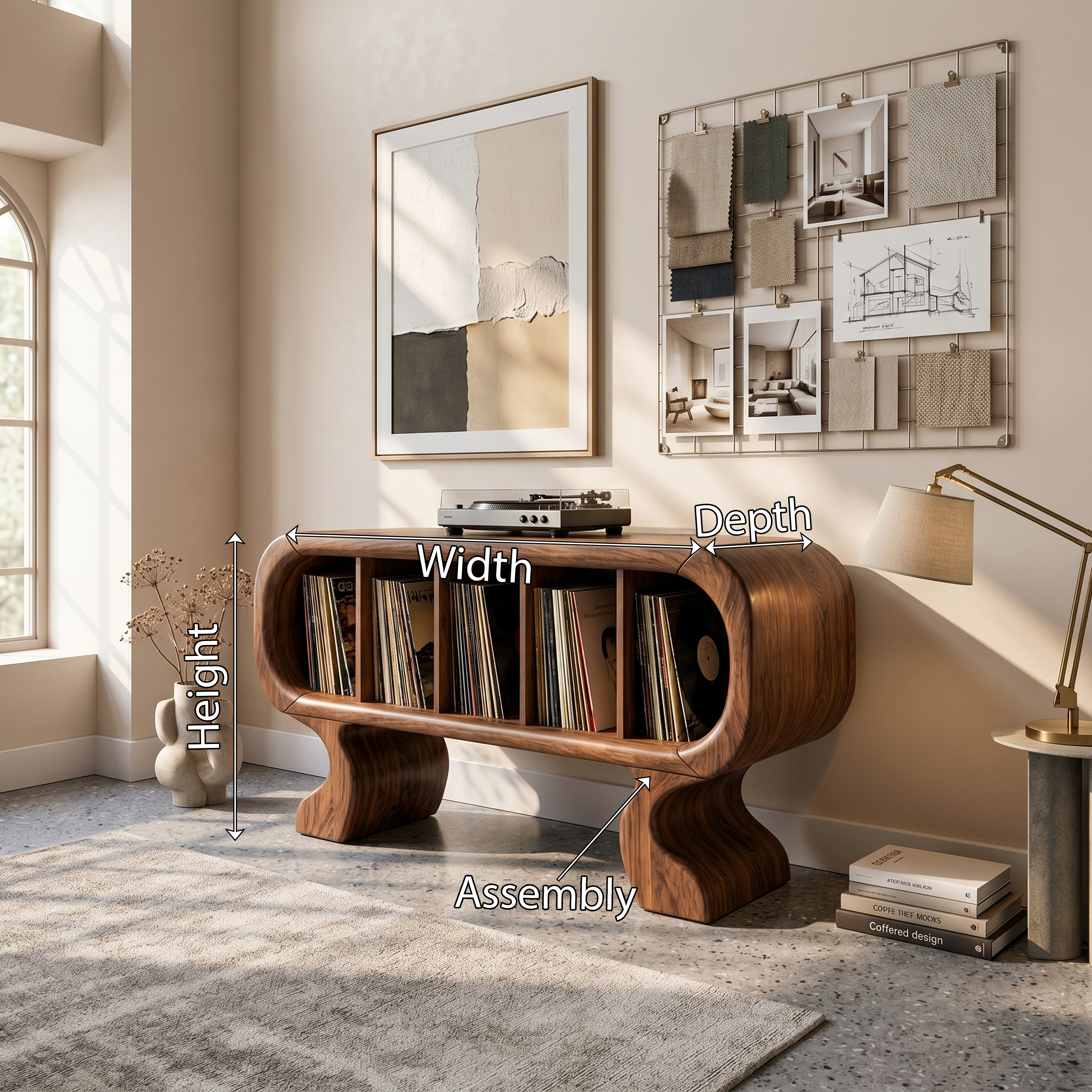 Contemporary Curved Record Player Stand Luxury Suite SILDTTRRPT039