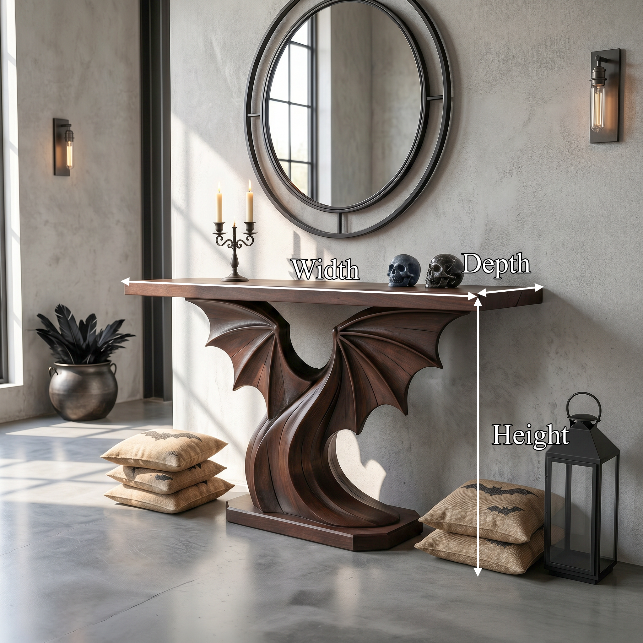 Modern Console Table Handcrafted Organic Sculptural Design For Entryway Hallway SINLSACS678