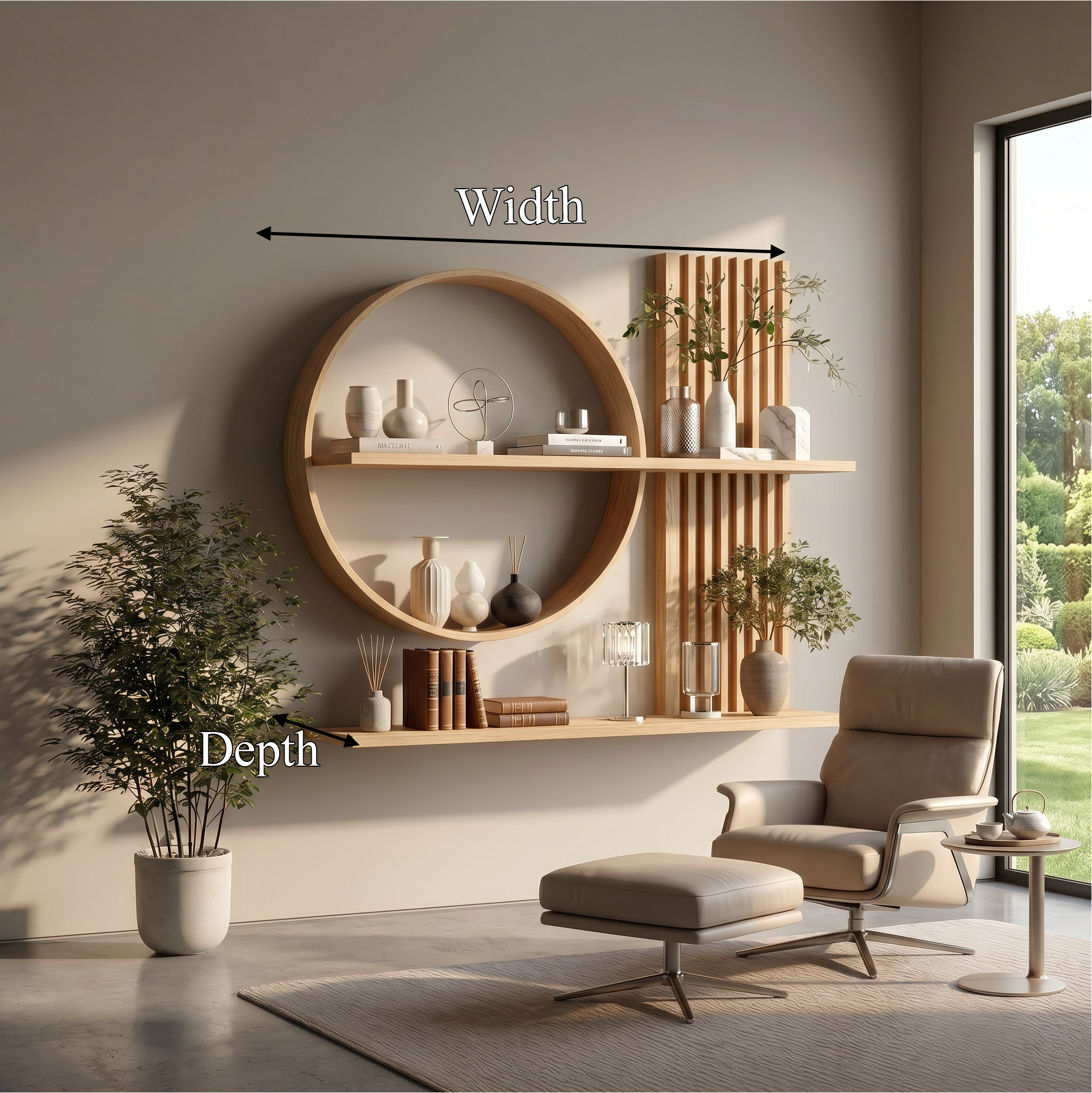Scandinavian Japanese Wall Decor Shelf Living Room And Natural Room SINLSAFL234